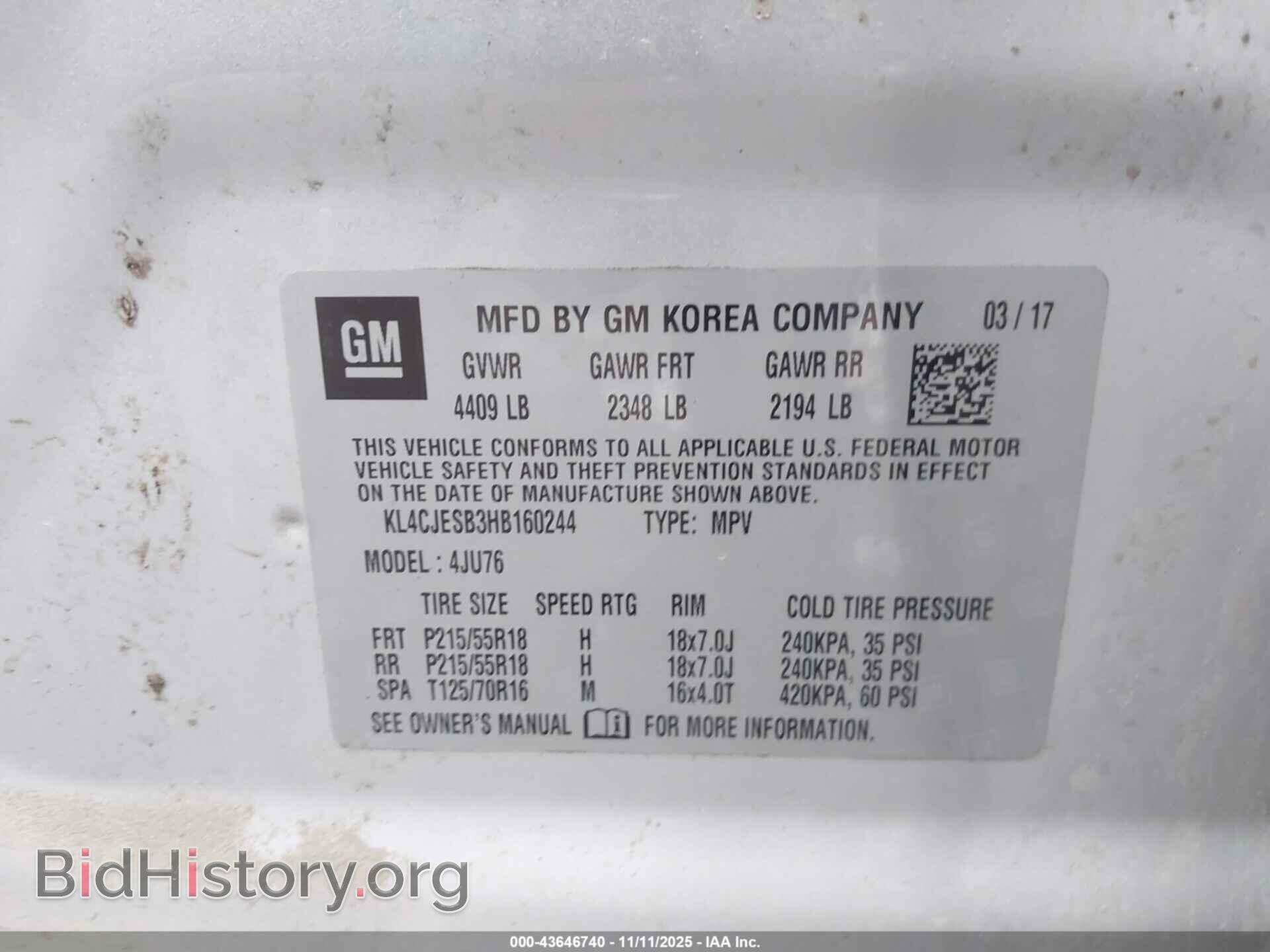 2017 BUICK ENCORE - VIN: KL4CJESB3HB160244 - Photo 9