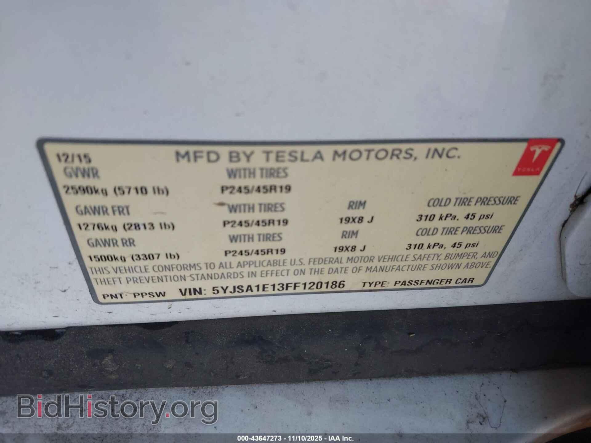 2015 TESLA MODEL S - VIN: 5YJSA1E13FF120186 - Photo 9