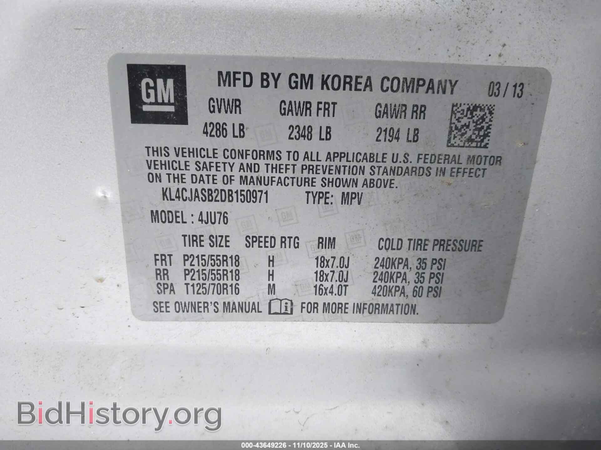 2013 BUICK ENCORE - VIN: KL4CJASB2DB150971 - Photo 9