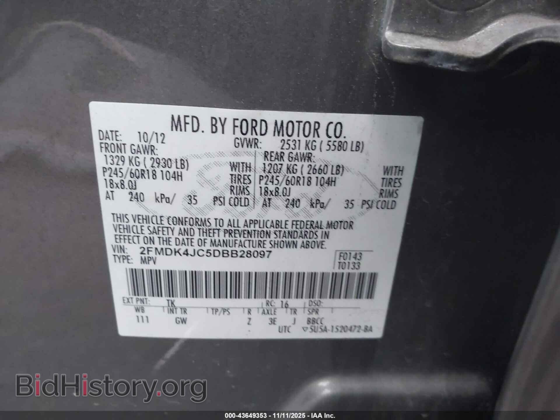 2013 FORD EDGE - VIN: 2FMDK4JC5DBB28097 - Photo 9