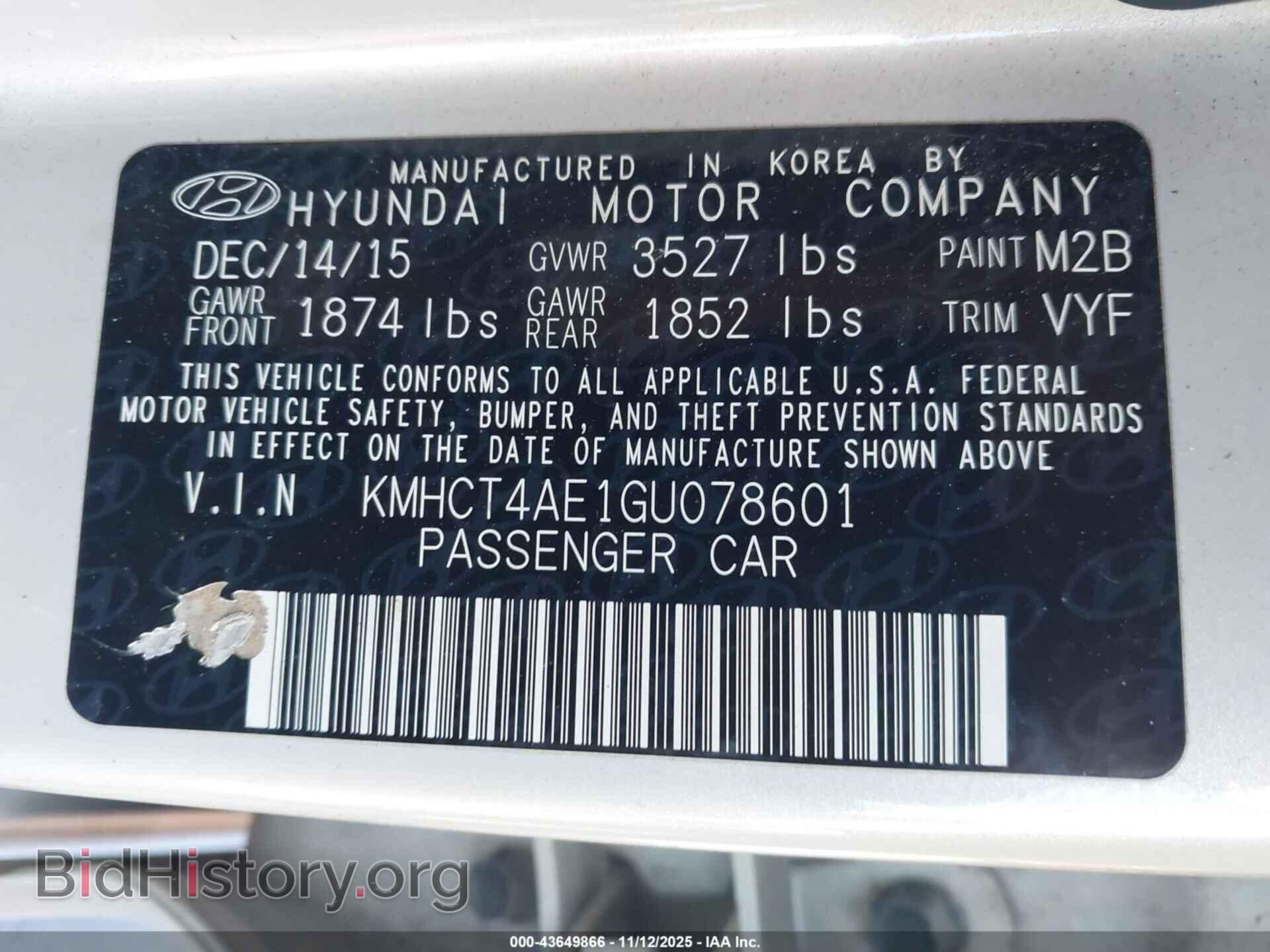 2016 HYUNDAI ACCENT - VIN: KMHCT4AE1GU078601 - Фото 9