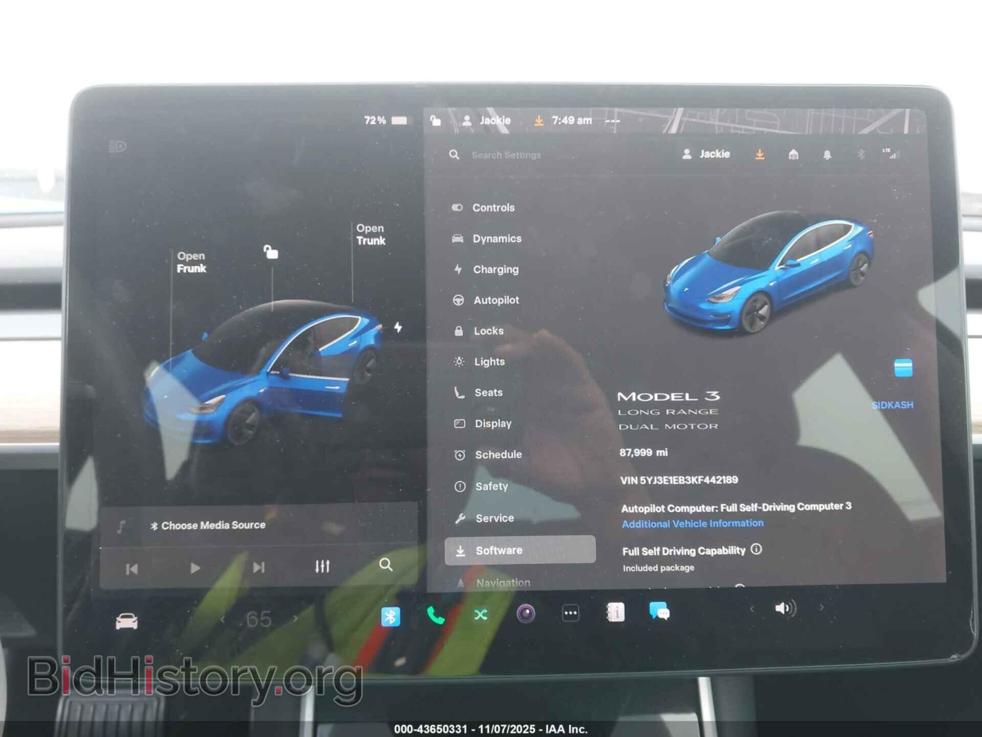 2019 TESLA MODEL 3 - VIN: 5YJ3E1EB3KF442189 - Фото 7