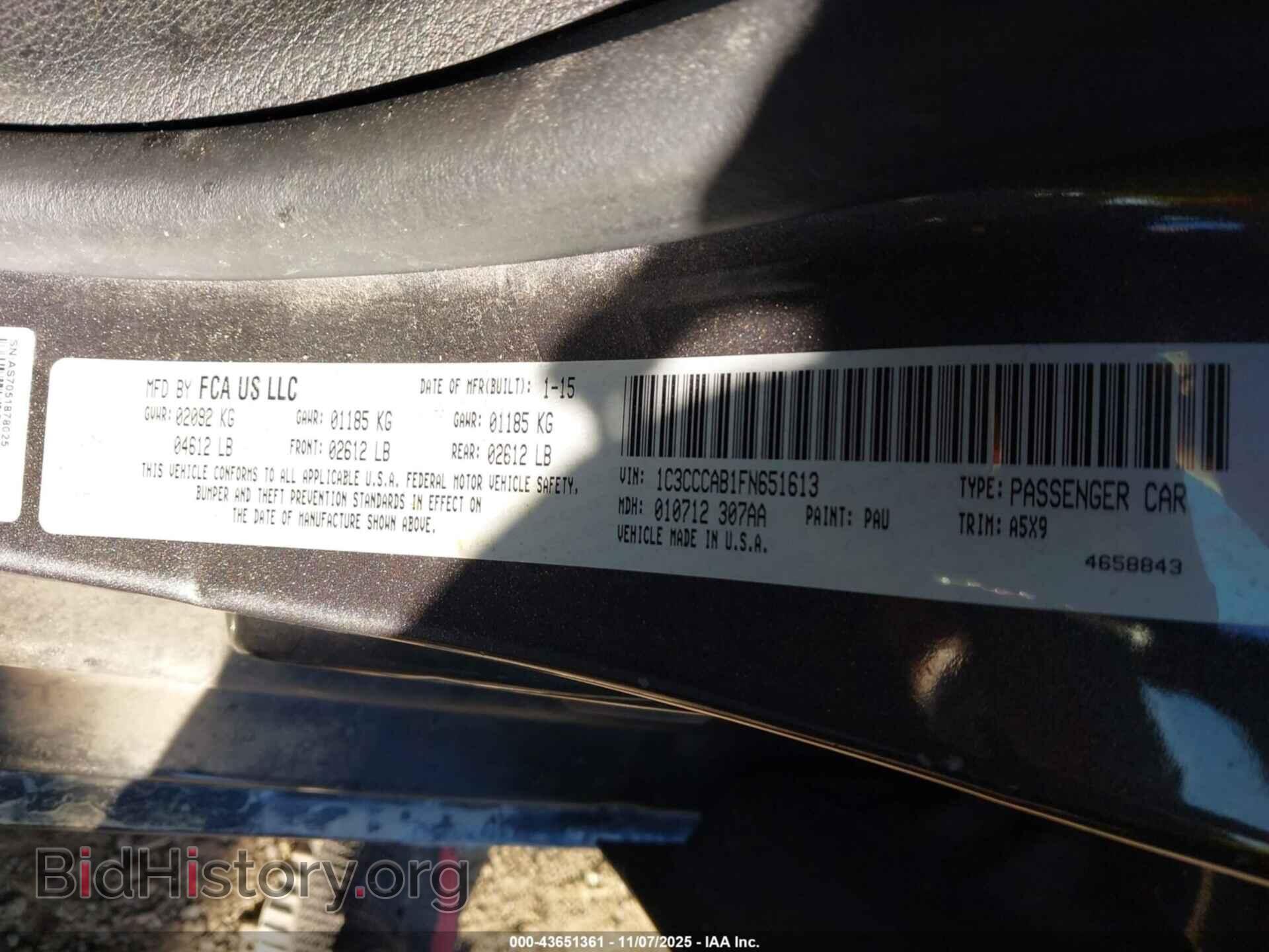 2015 CHRYSLER 200 - VIN: 1C3CCCAB1FN651613 - Фото 9