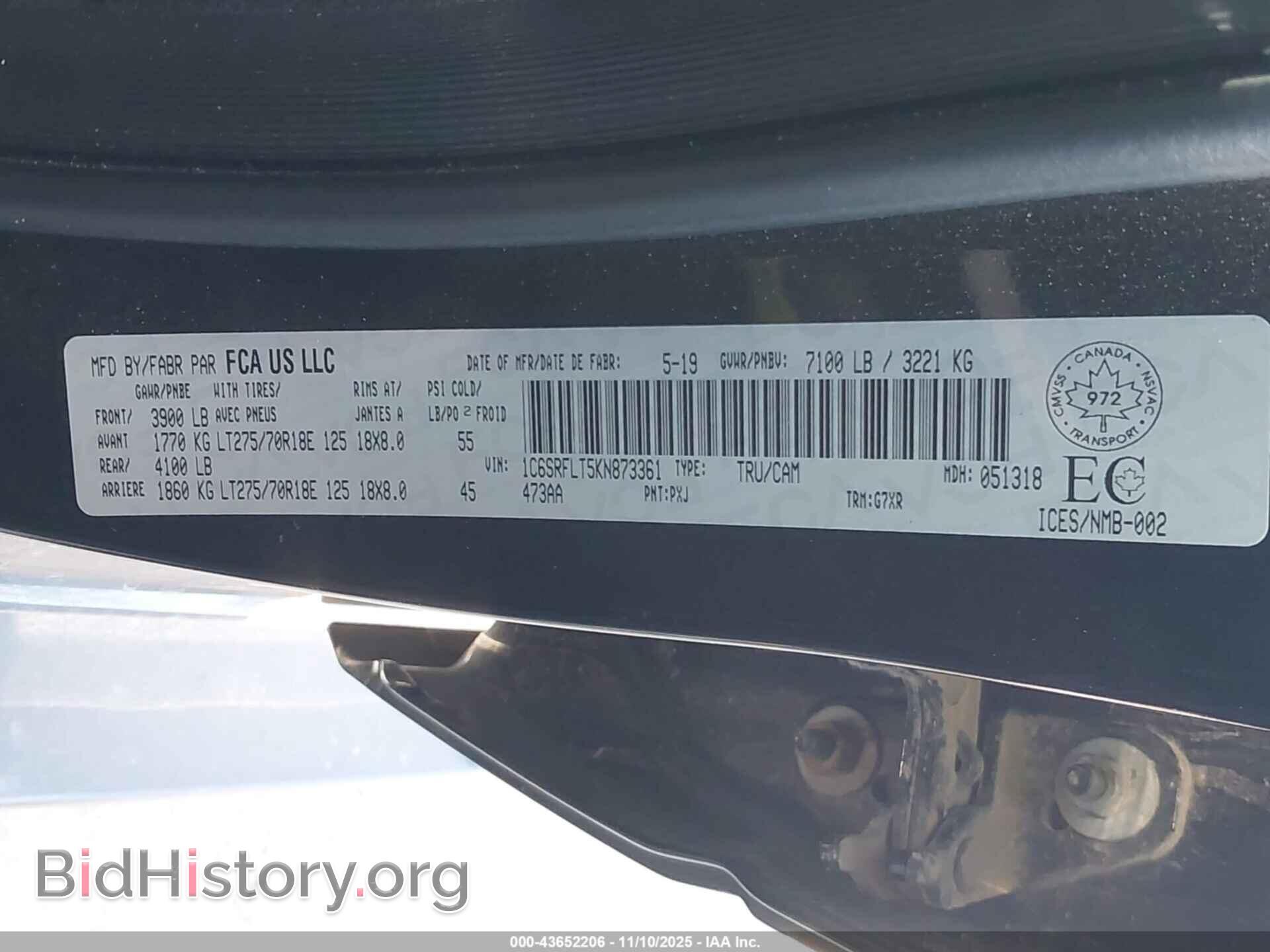 2019 RAM 1500 - VIN: 1C6SRFLT5KN873361 - Фото 9
