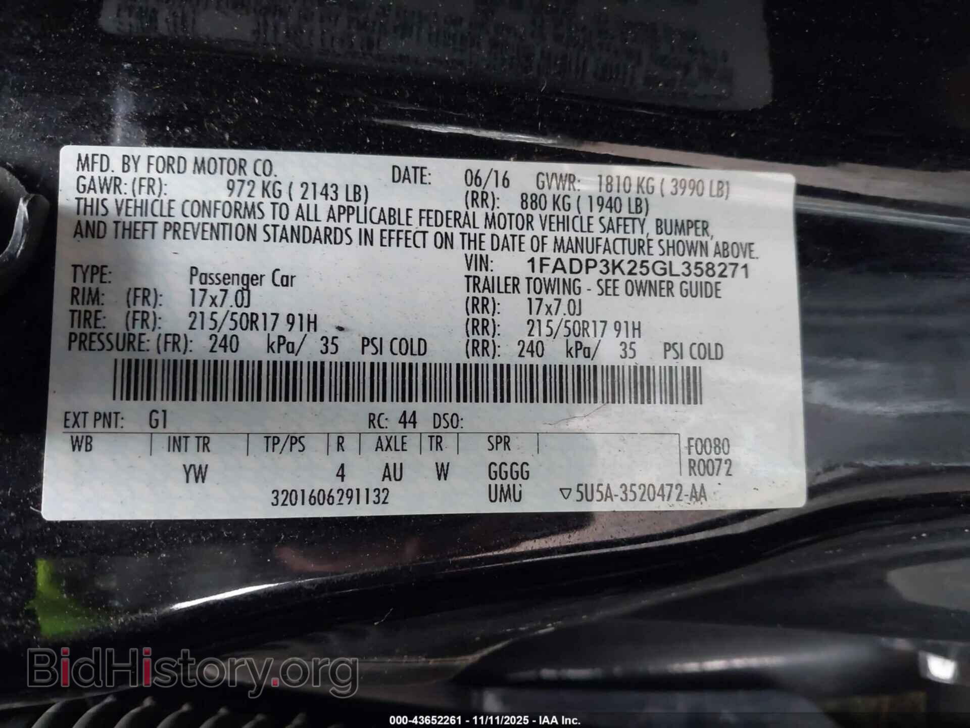 2016 FORD FOCUS - VIN: 1FADP3K25GL358271 - Фото 9