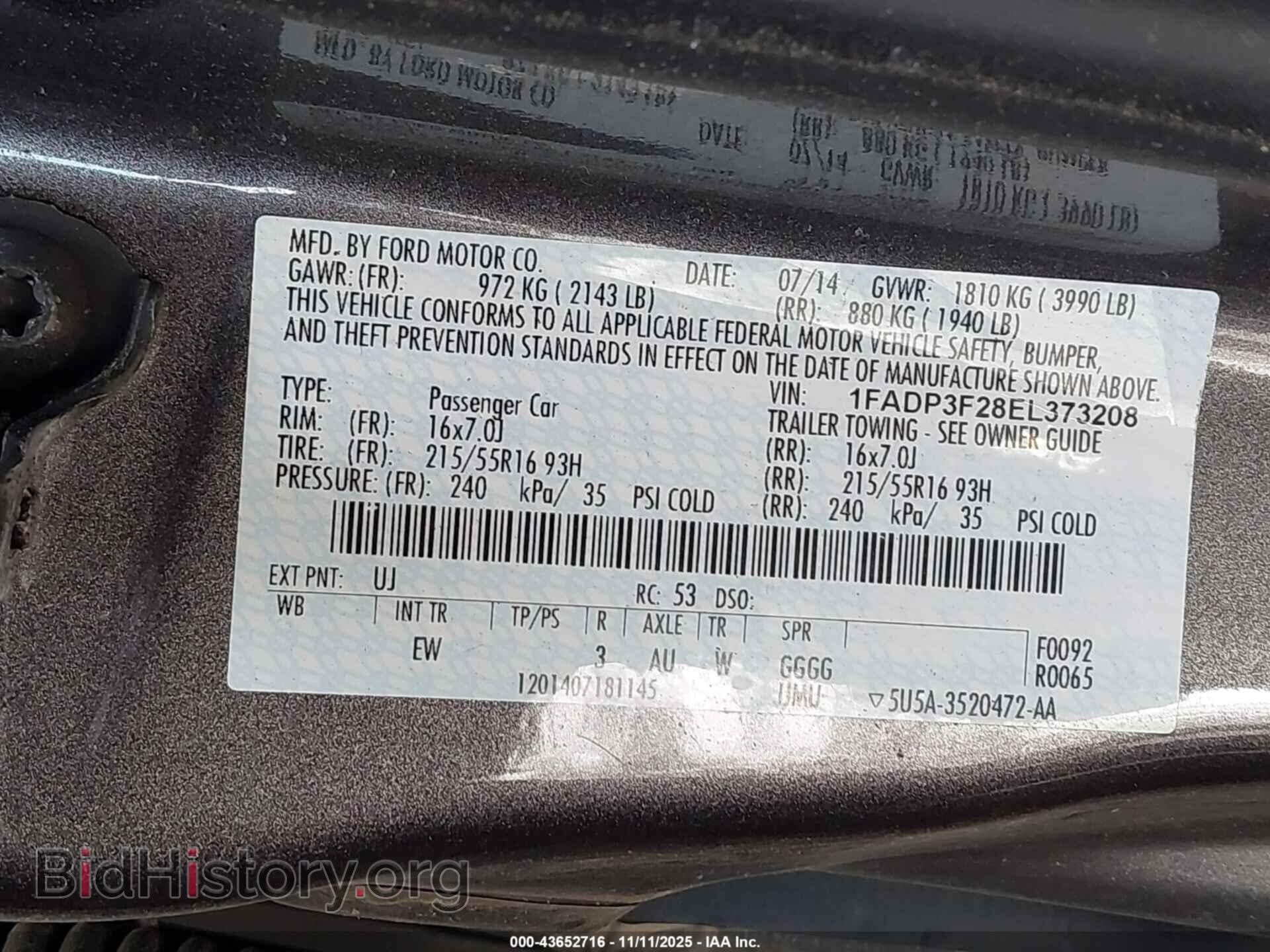 2014 FORD FOCUS - VIN: 1FADP3F28EL373208 - Photo 9