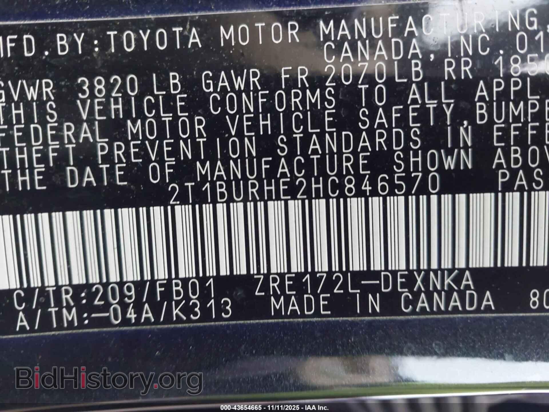 2017 TOYOTA COROLLA - VIN: 2T1BURHE2HC846570 - Фото 9