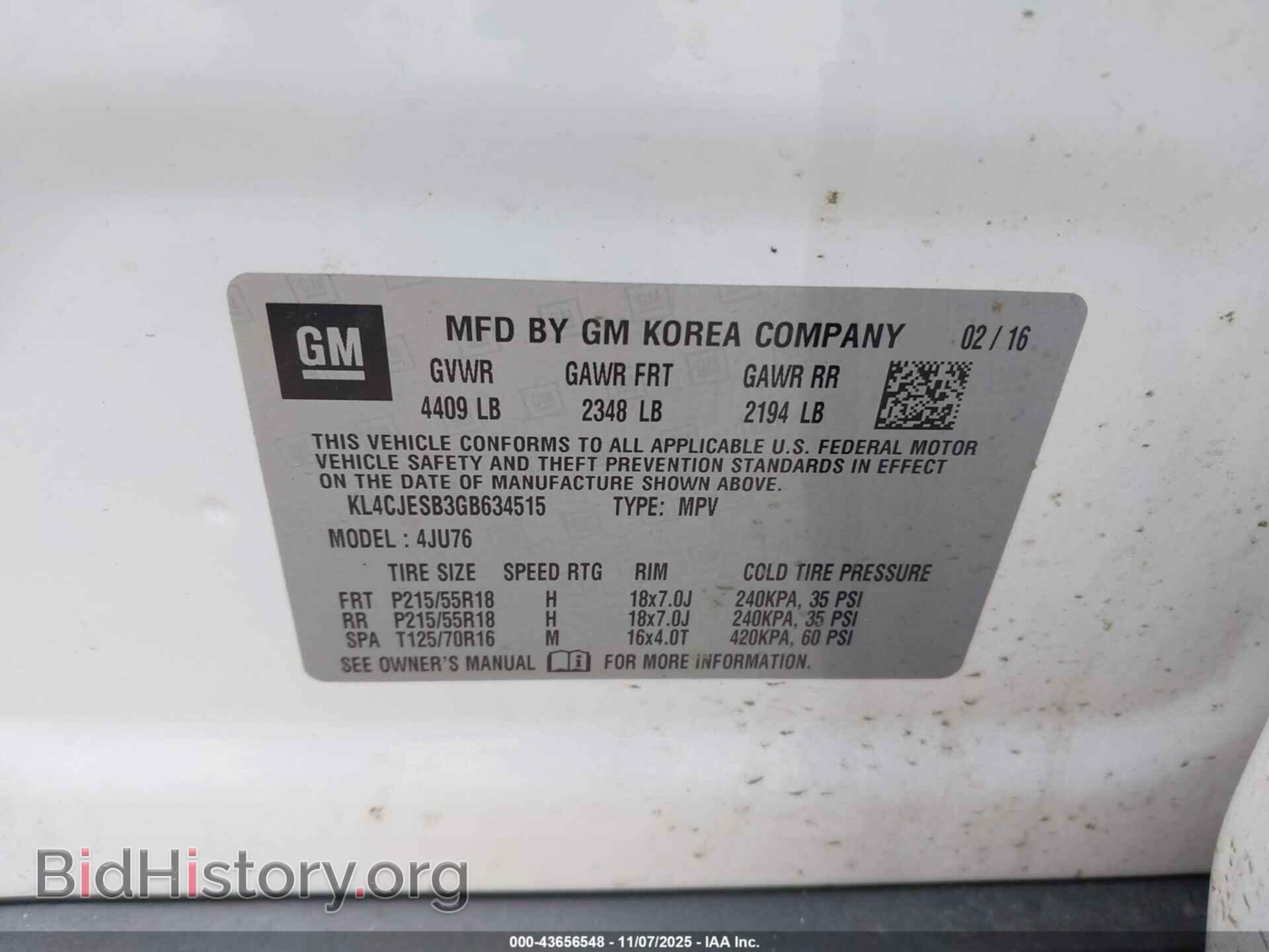2016 BUICK ENCORE - VIN: KL4CJESB3GB634515 - Фото 9