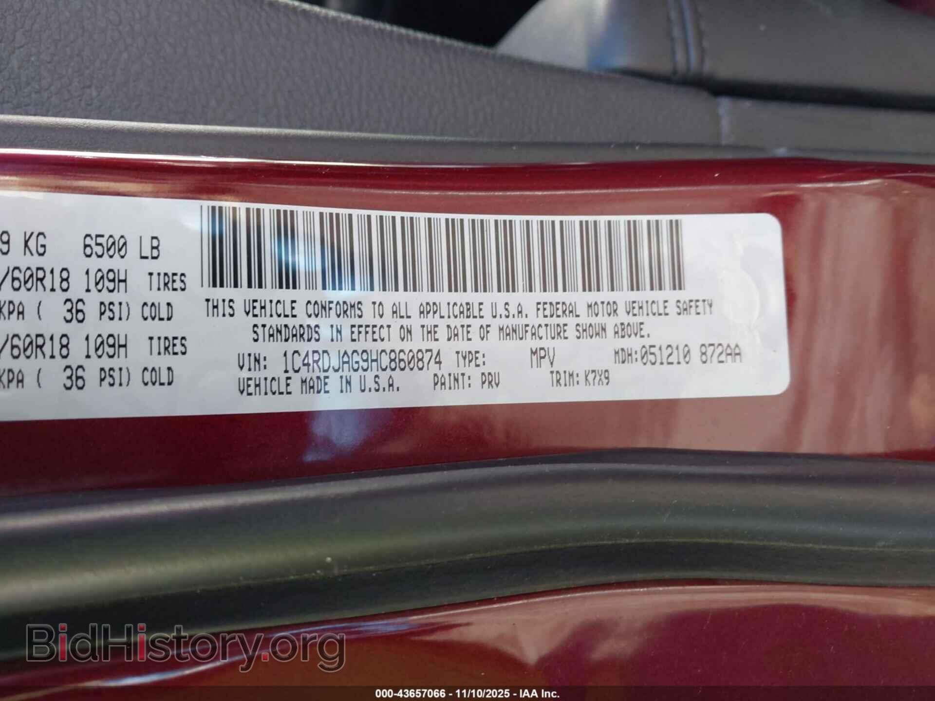 2017 DODGE DURANGO - VIN: 1C4RDJAG9HC860874 - Photo 9