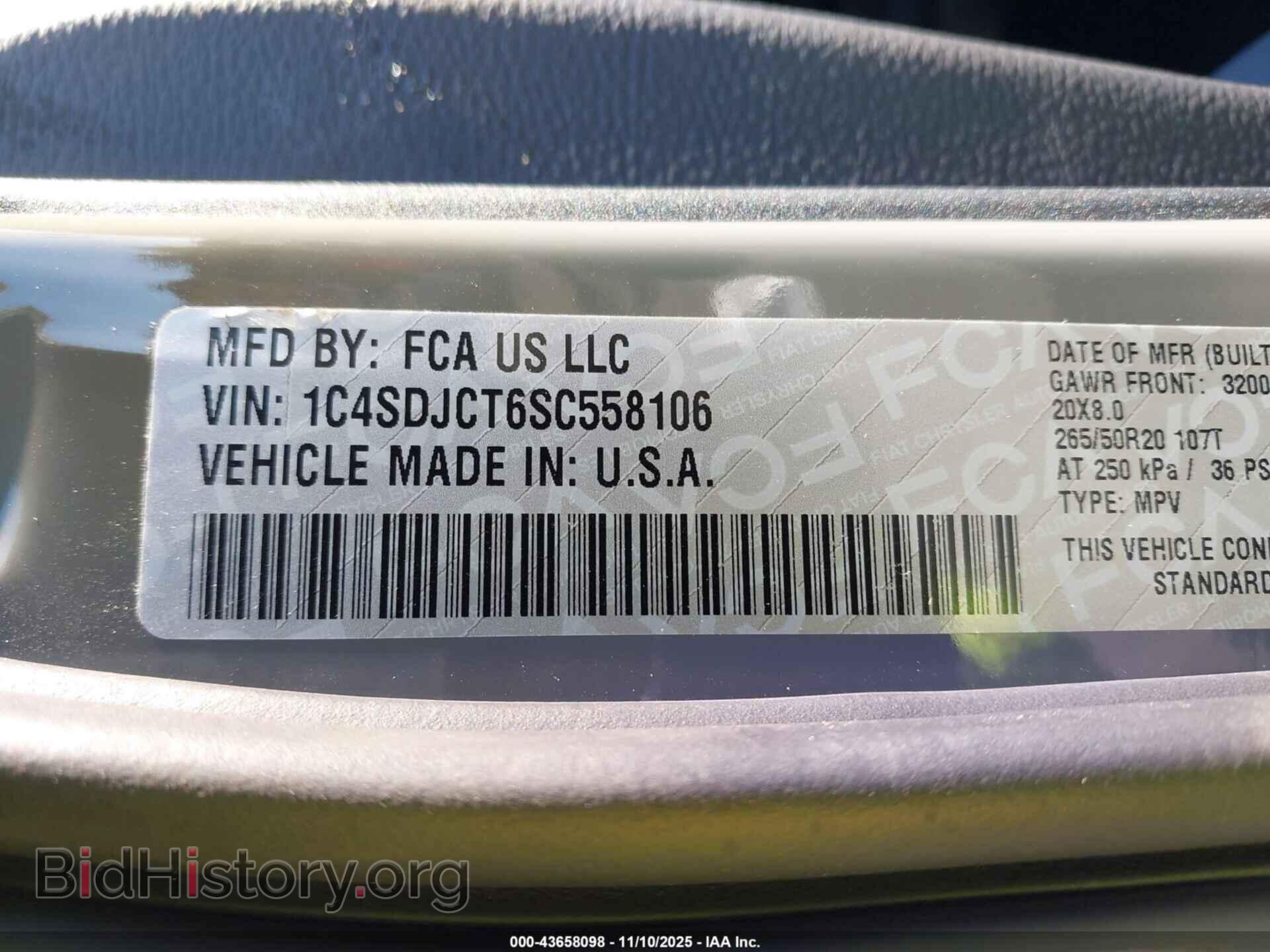 2025 DODGE DURANGO - VIN: 1C4SDJCT6SC558106 - Photo 9
