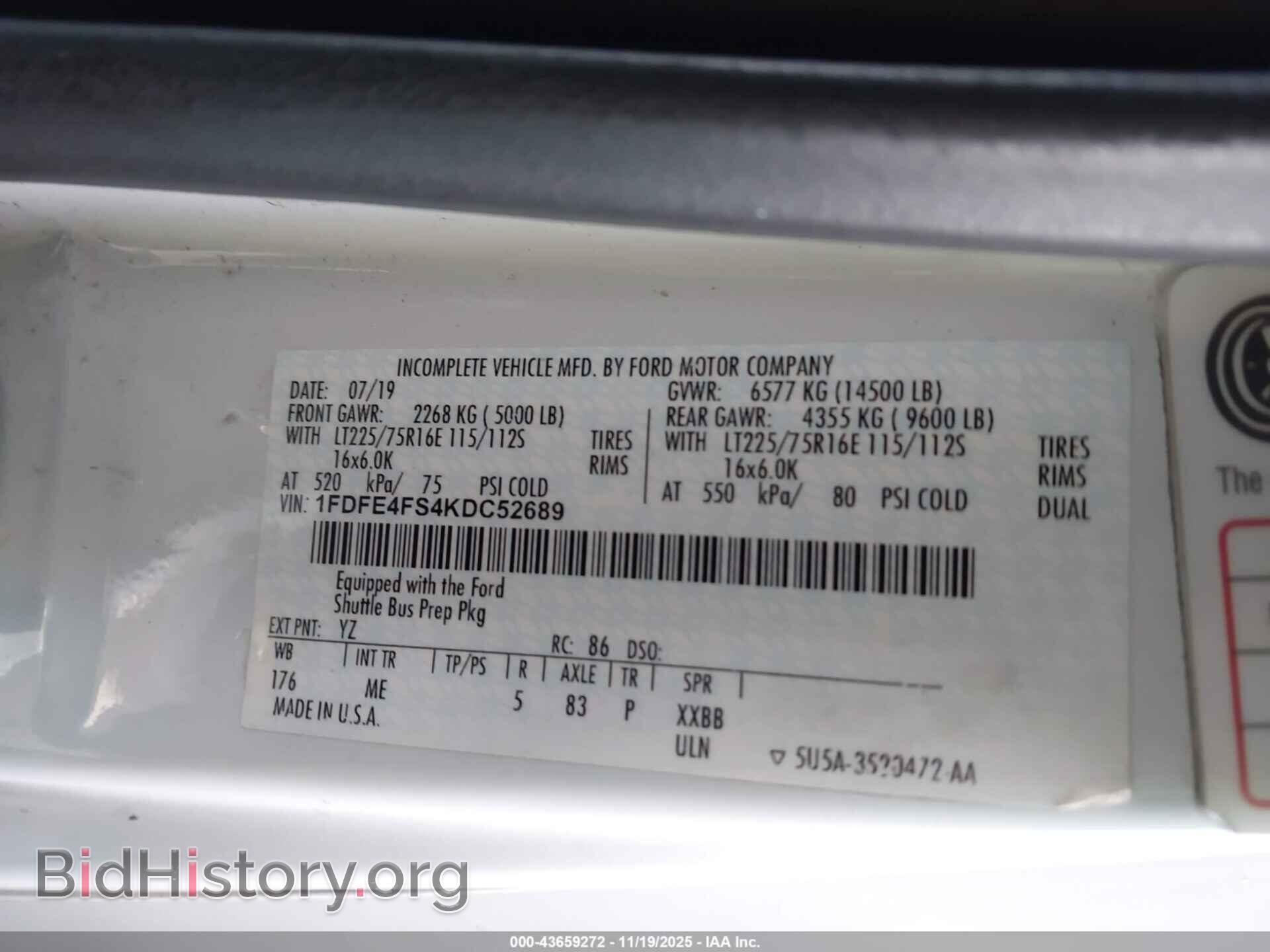 2019 FORD E-450 CUTAWAY - VIN: 1FDFE4FS4KDC52689 - Photo 8
