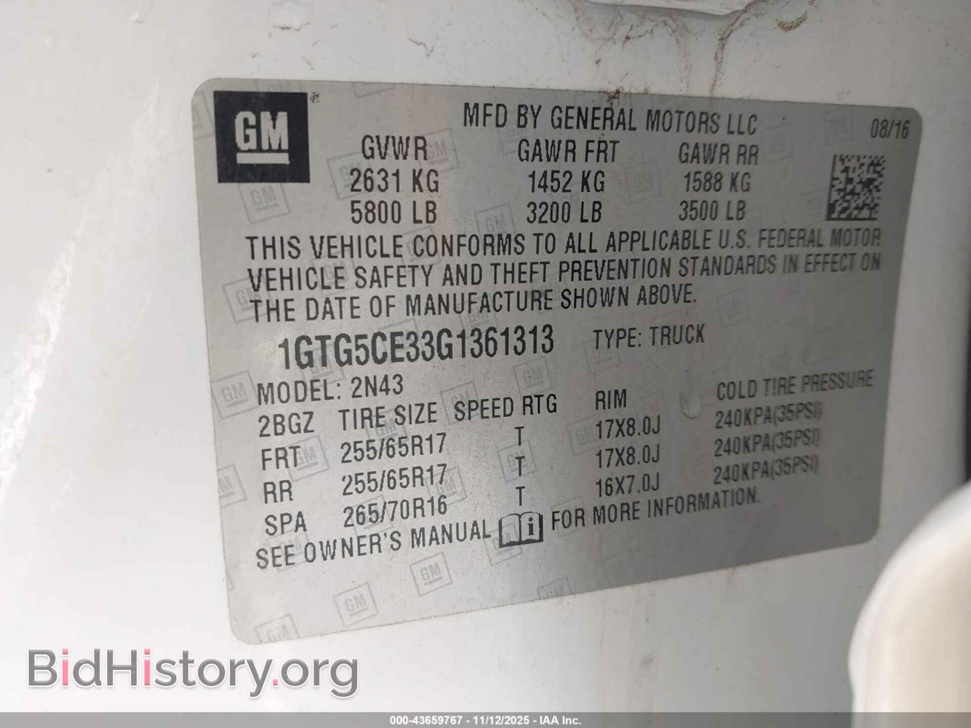2016 GMC CANYON - VIN: 1GTG5CE33G1361313 - Photo 9