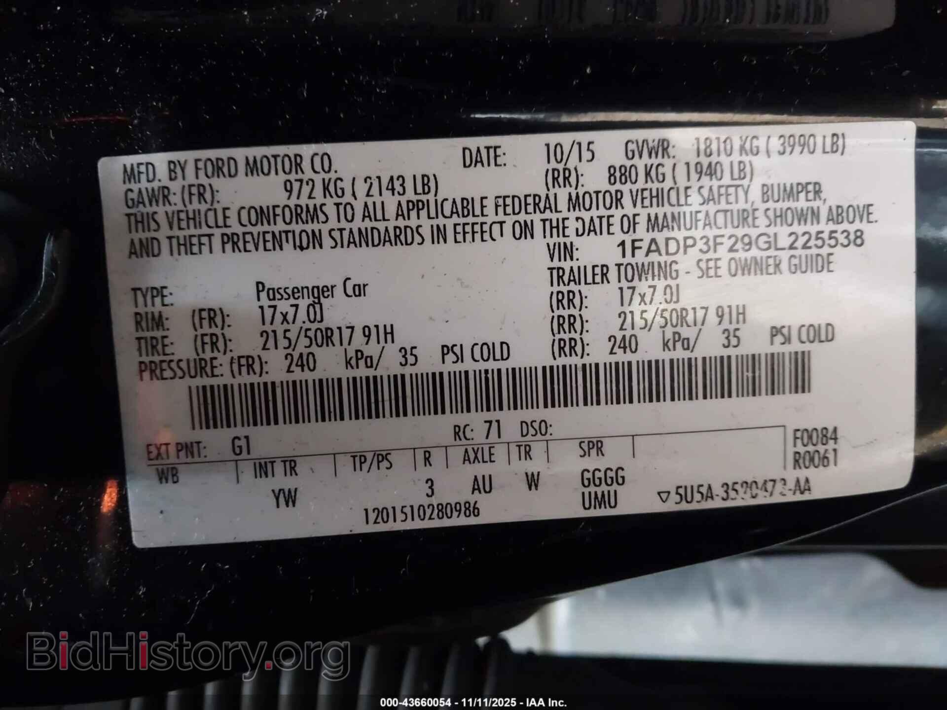 2016 FORD FOCUS - VIN: 1FADP3F29GL225538 - Фото 9