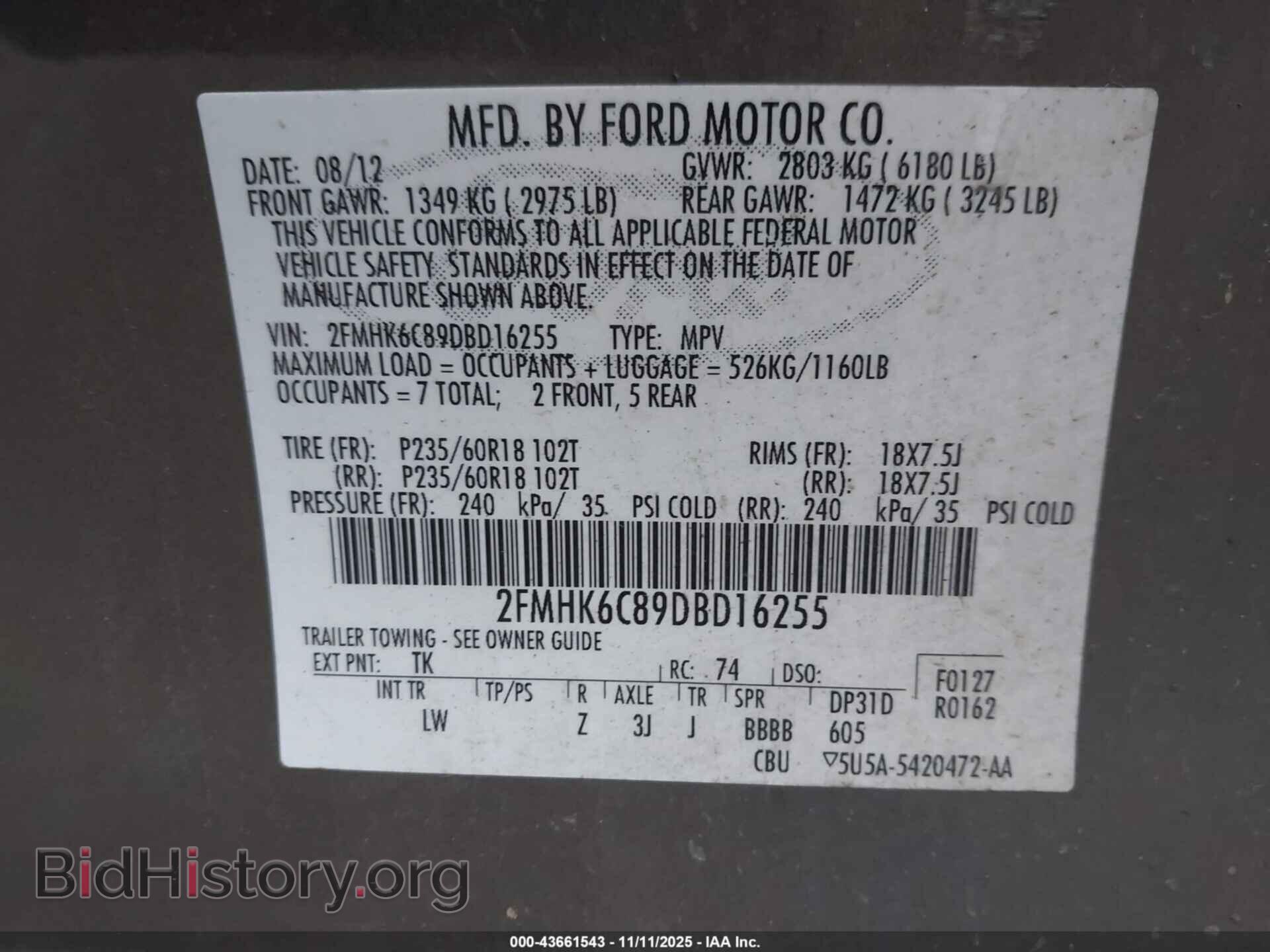2013 FORD FLEX - VIN: 2FMHK6C89DBD16255 - Photo 9