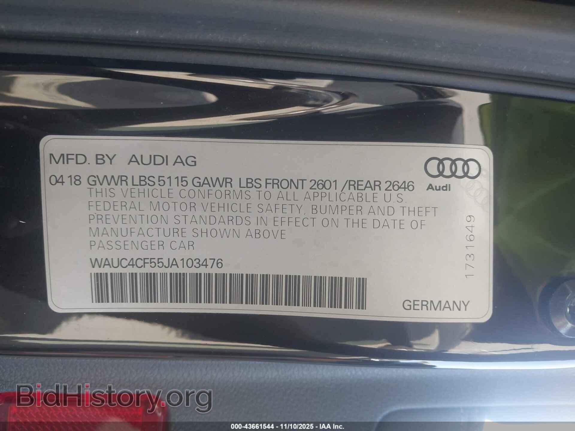 2018 AUDI S5 - VIN: WAUC4CF55JA103476 - Photo 9