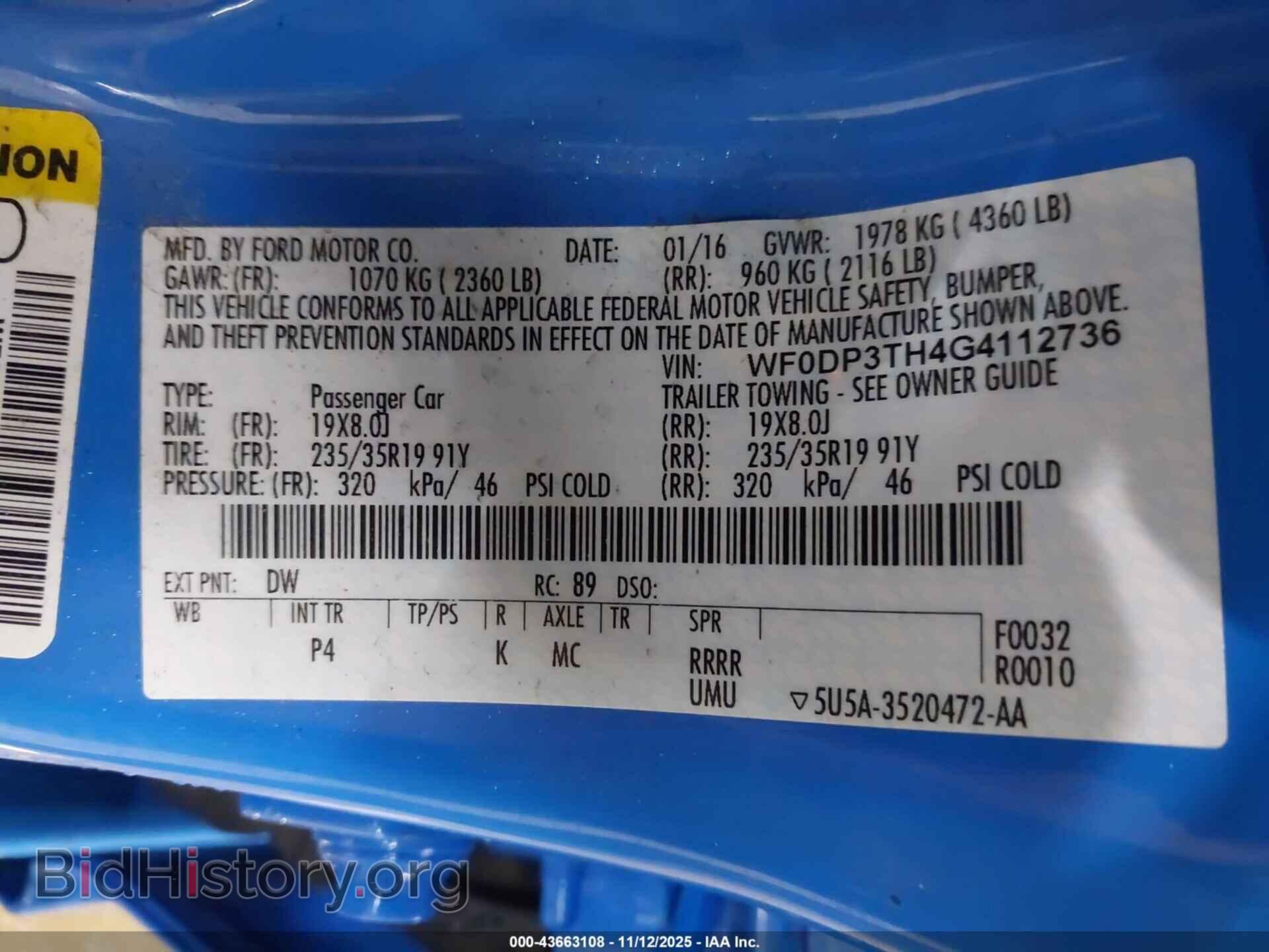 2016 FORD FOCUS RS - VIN: WF0DP3TH4G4112736 - Photo 9