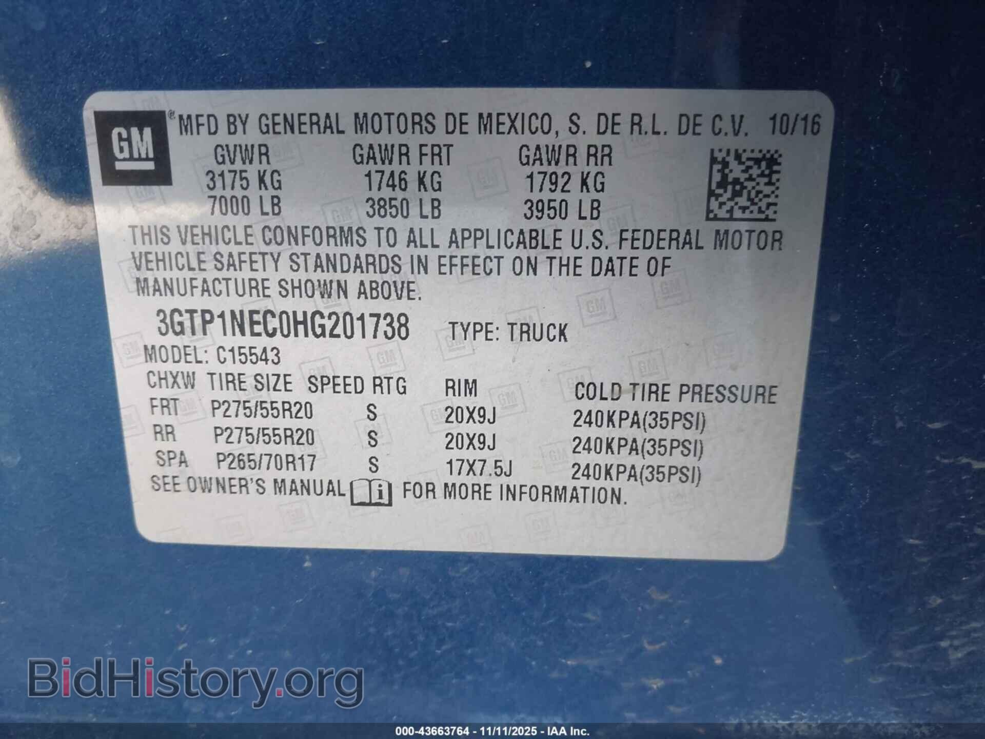 2017 GMC SIERRA 1500 - VIN: 3GTP1NEC0HG201738 - Фото 9