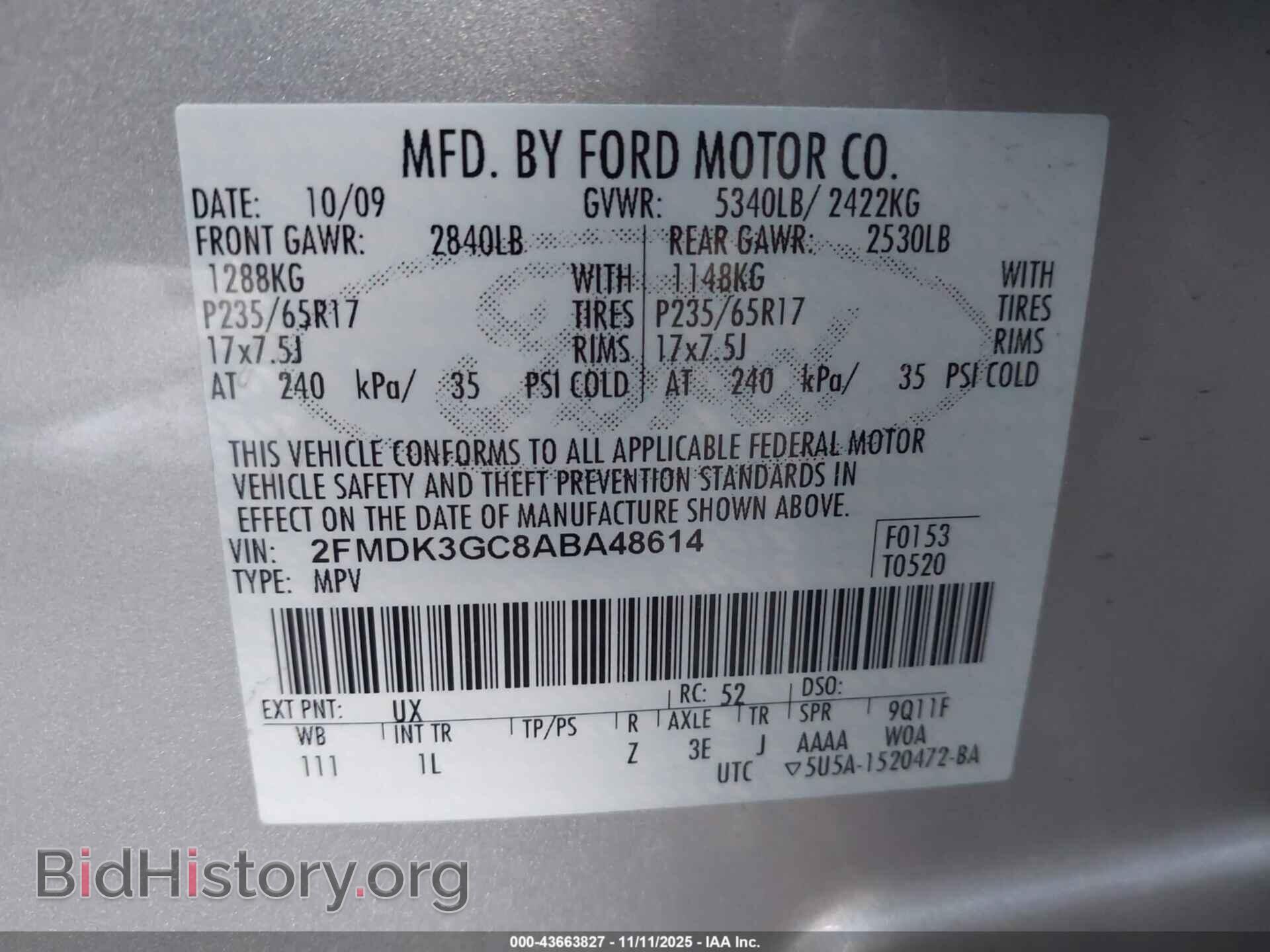 2010 FORD EDGE - VIN: 2FMDK3GC8ABA48614 - Photo 9