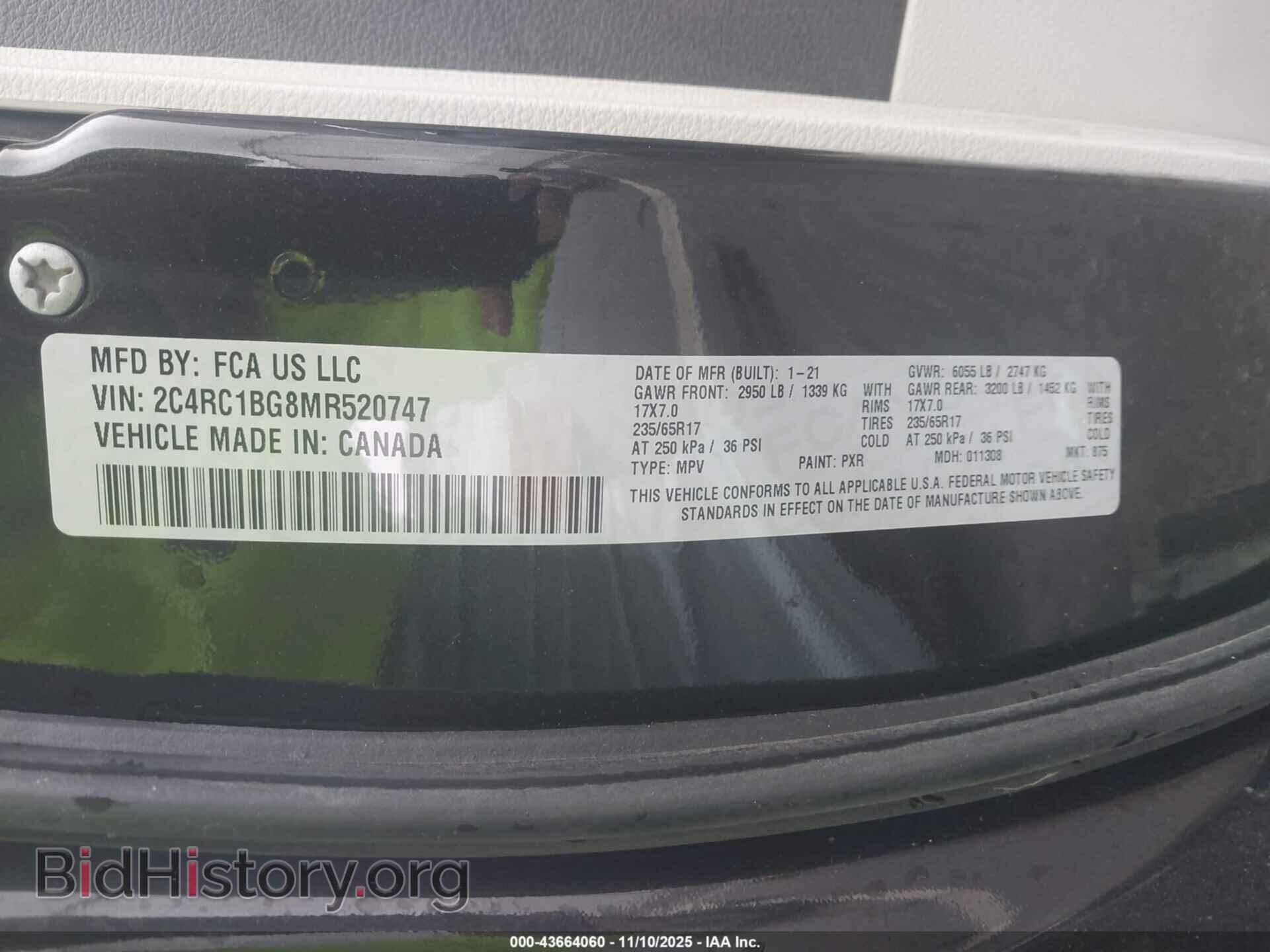 2021 CHRYSLER PACIFICA - VIN: 2C4RC1BG8MR520747 - Photo 9