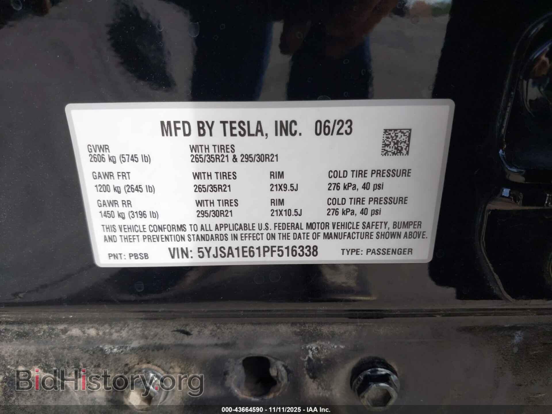 2023 TESLA MODEL S - VIN: 5YJSA1E61PF516338 - Фото 9