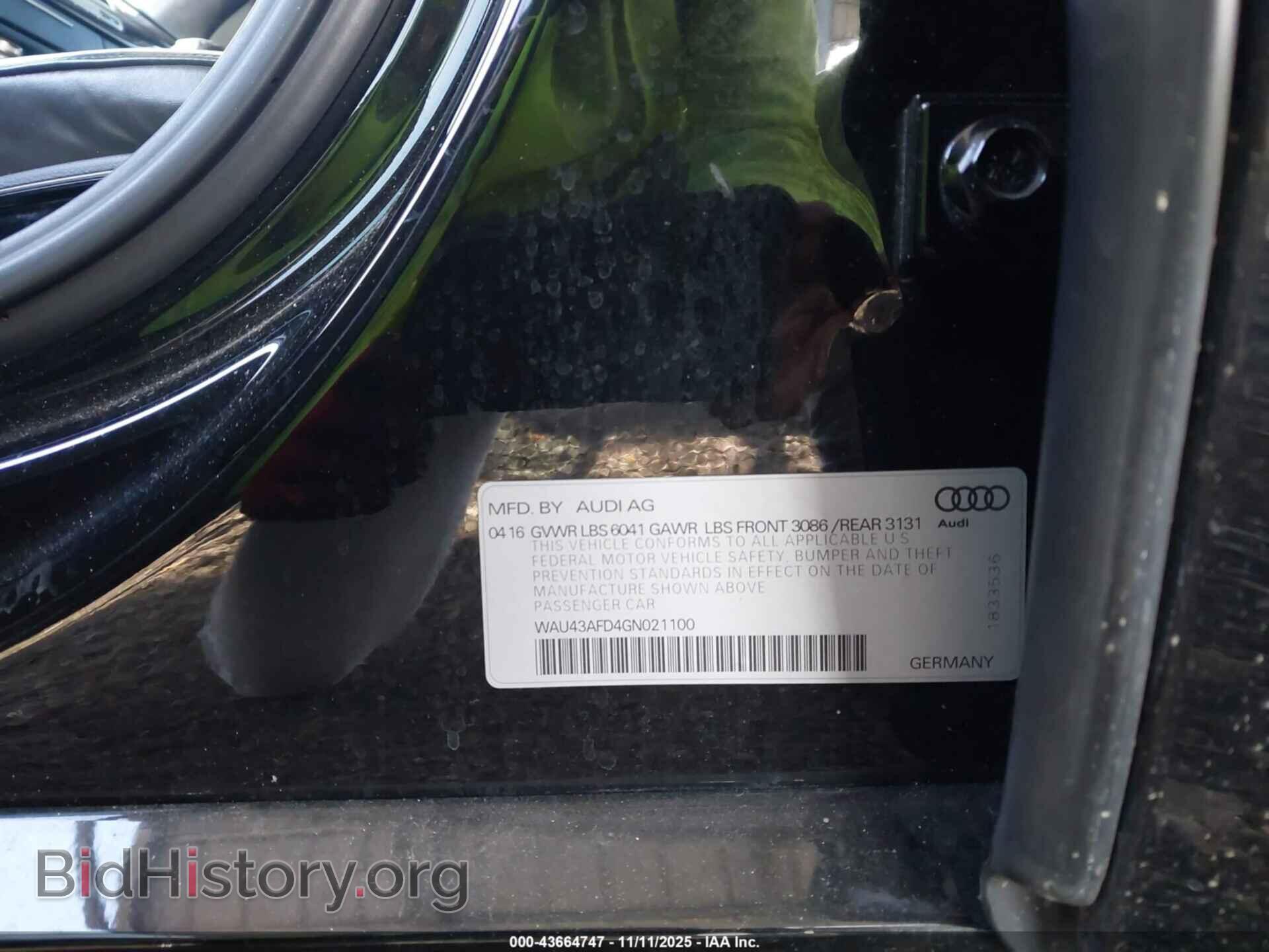 2016 AUDI A8 L - VIN: WAU43AFD4GN021100 - Фото 9
