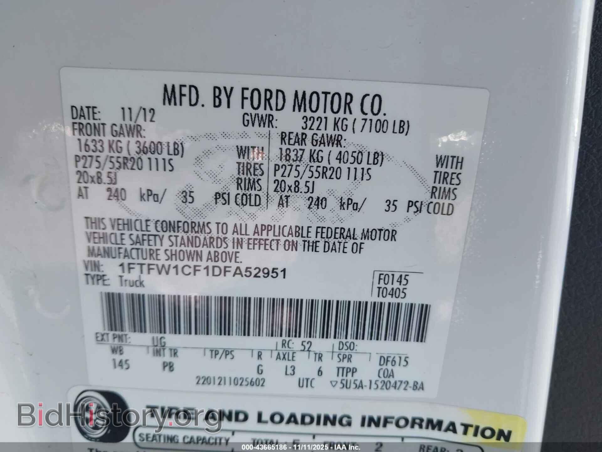 2013 FORD F-150 - VIN: 1FTFW1CF1DFA52951 - Фото 9