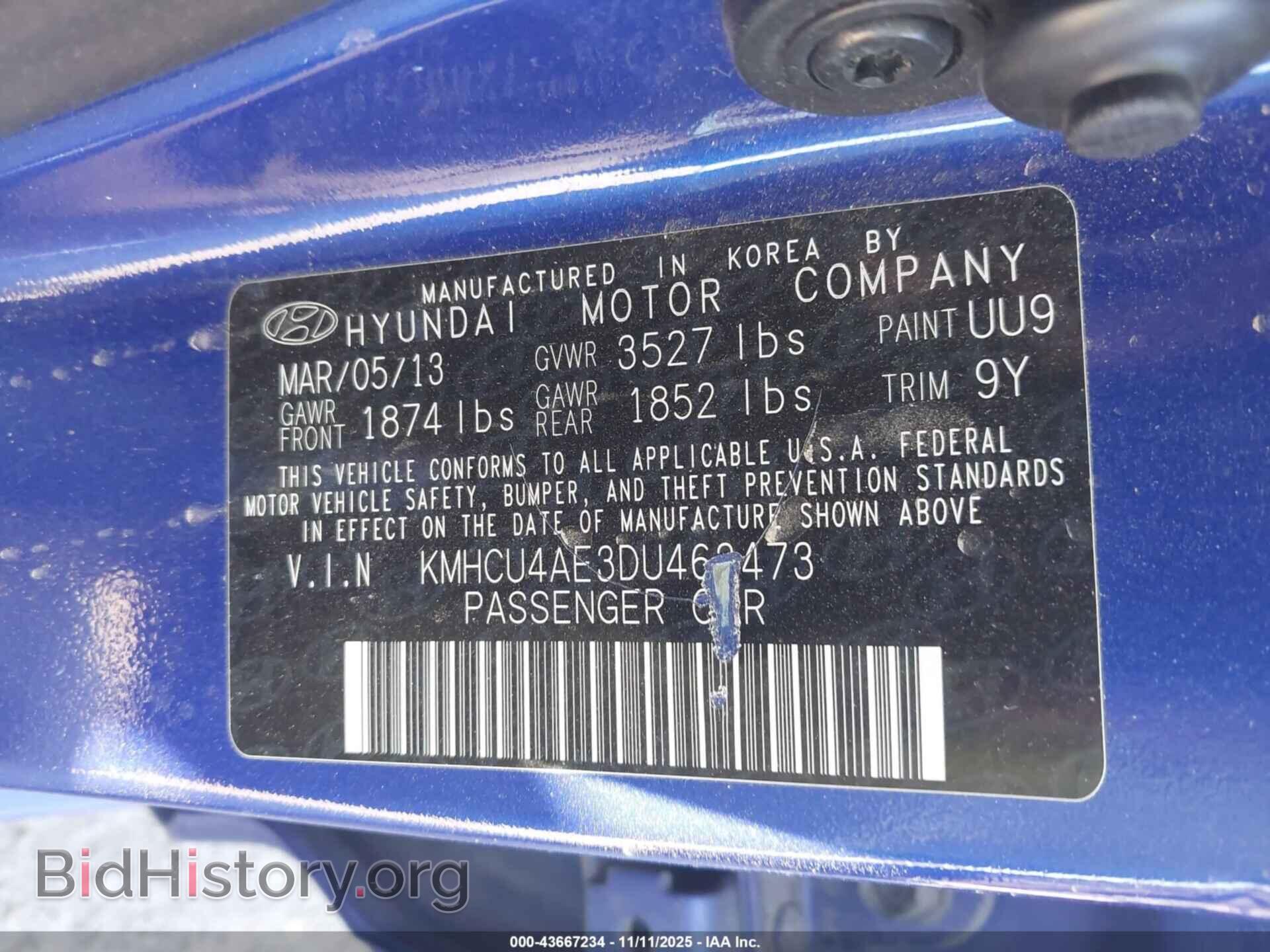 2013 HYUNDAI ACCENT - VIN: KMHCU4AE3DU463473 - Photo 9