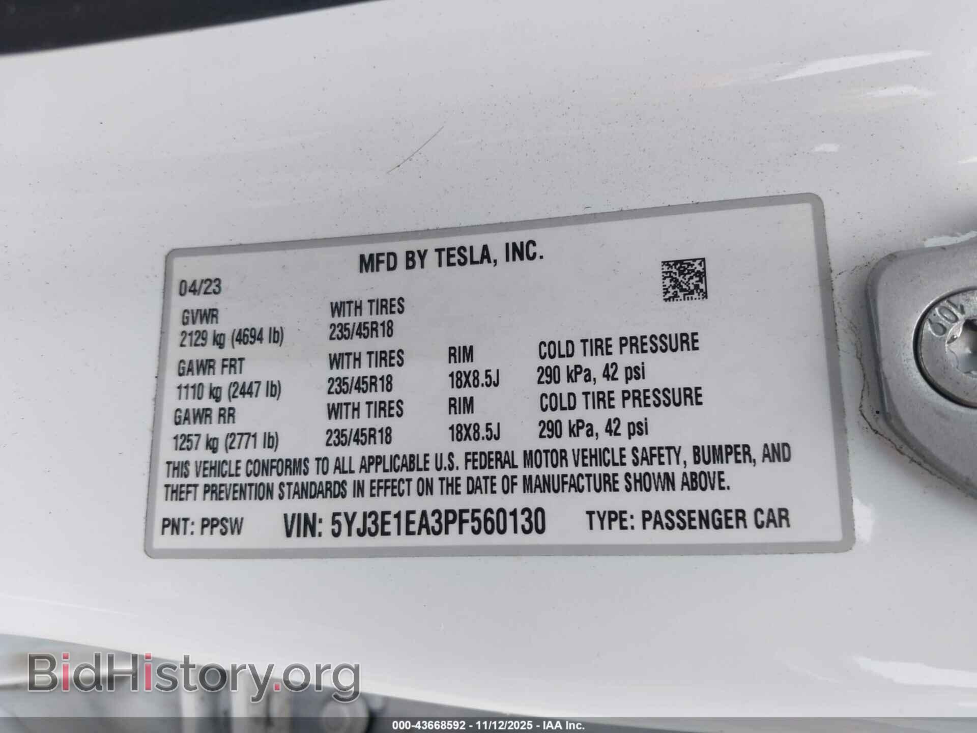 2023 TESLA MODEL 3 - VIN: 5YJ3E1EA3PF560130 - Фото 9