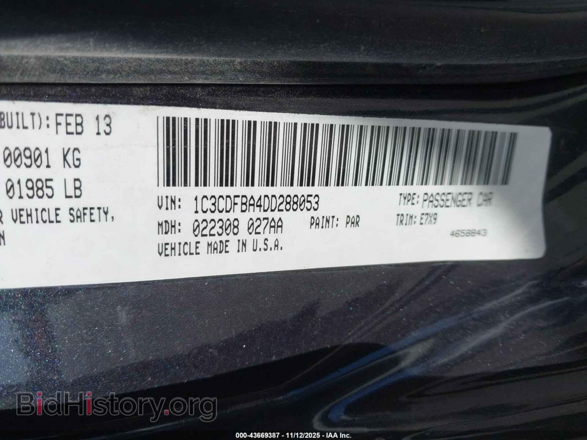 2013 DODGE DART - VIN: 1C3CDFBA4DD288053 - Фото 9