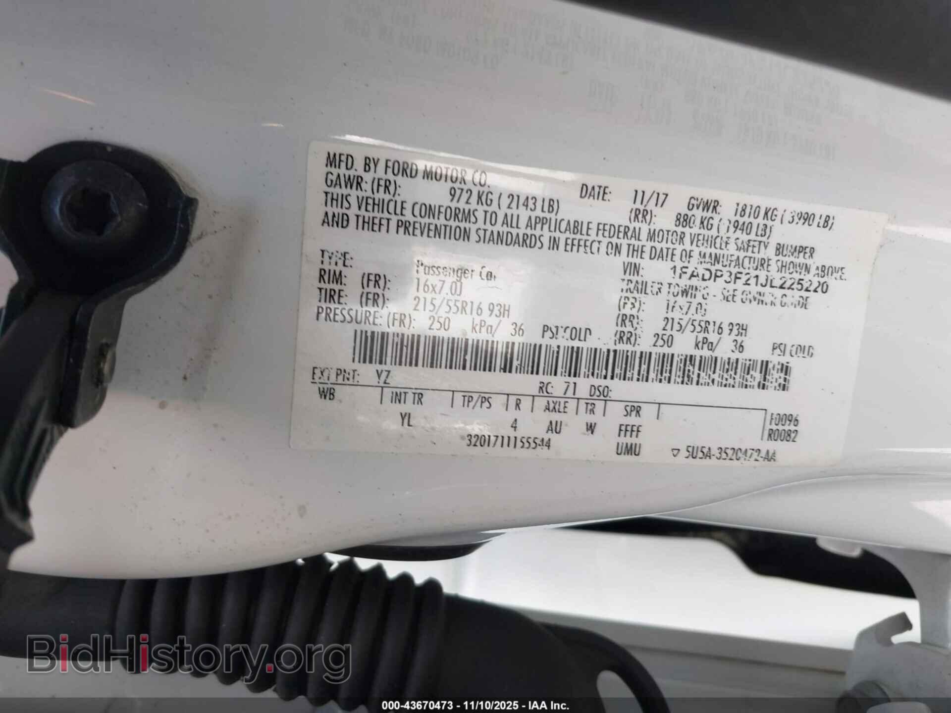 2018 FORD FOCUS - VIN: 1FADP3F21JL225220 - Фото 9
