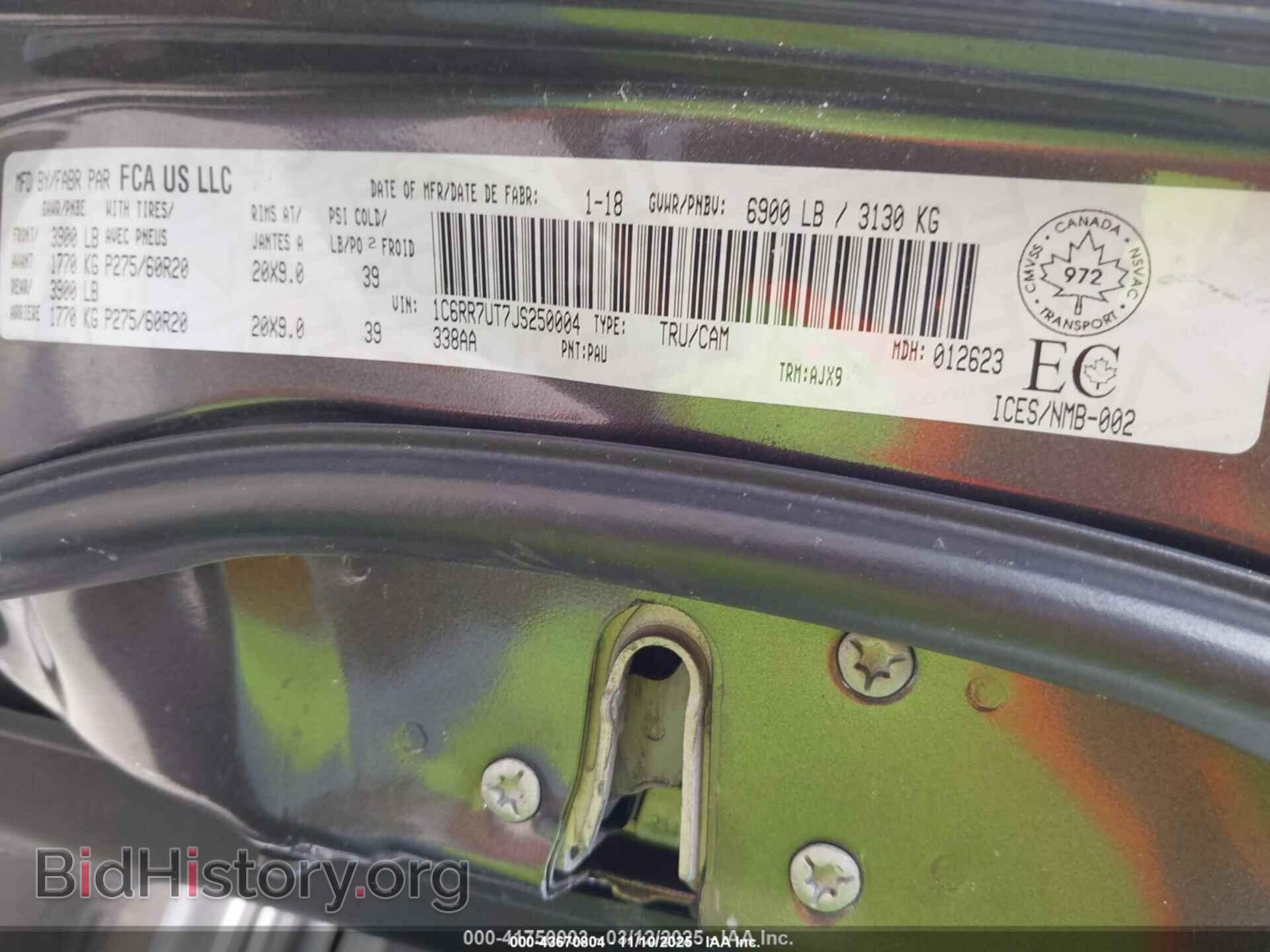 2018 RAM 1500 - VIN: 1C6RR7UT7JS250004 - Фото 9
