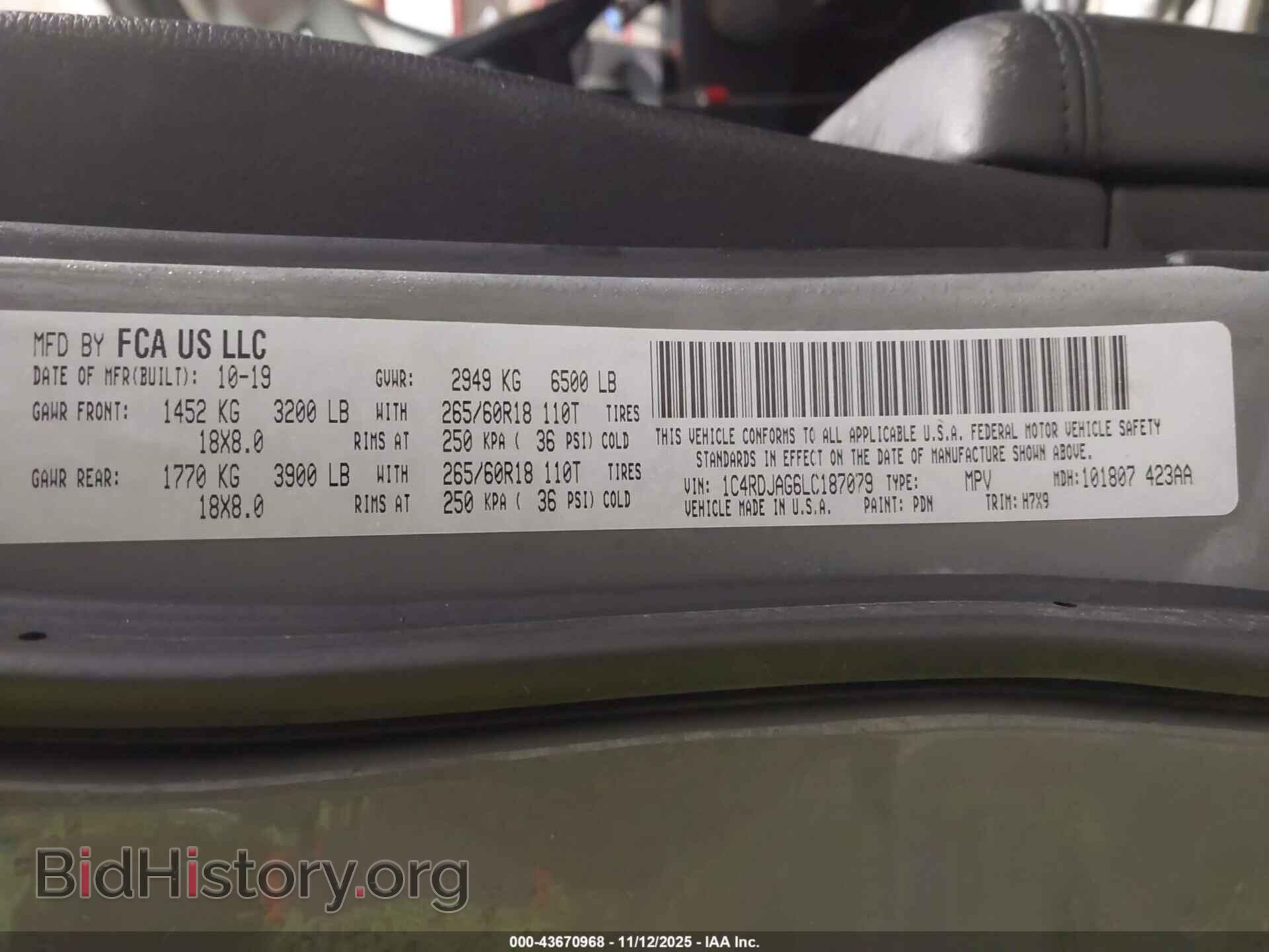 2020 DODGE DURANGO - VIN: 1C4RDJAG6LC187079 - Фото 9