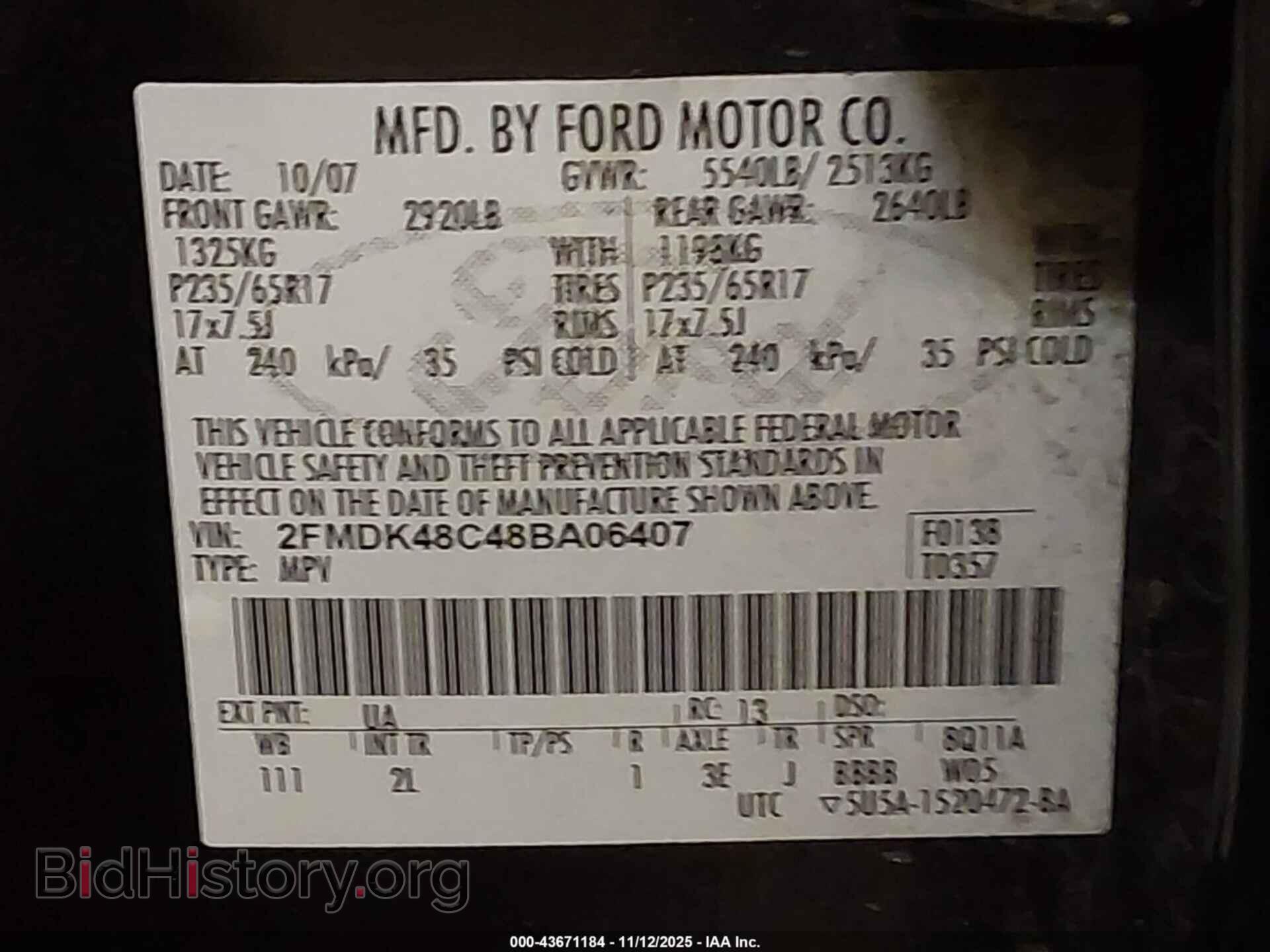 2008 FORD EDGE - VIN: 2FMDK48C48BA06407 - Photo 9