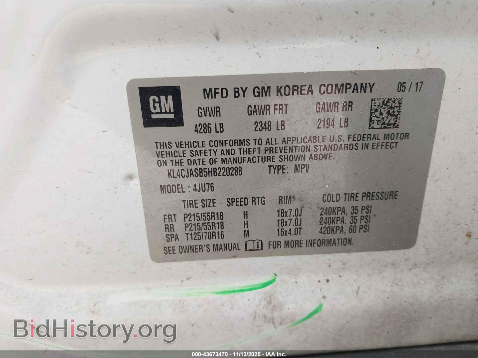 2017 BUICK ENCORE - VIN: KL4CJASB5HB220288 - Photo 9