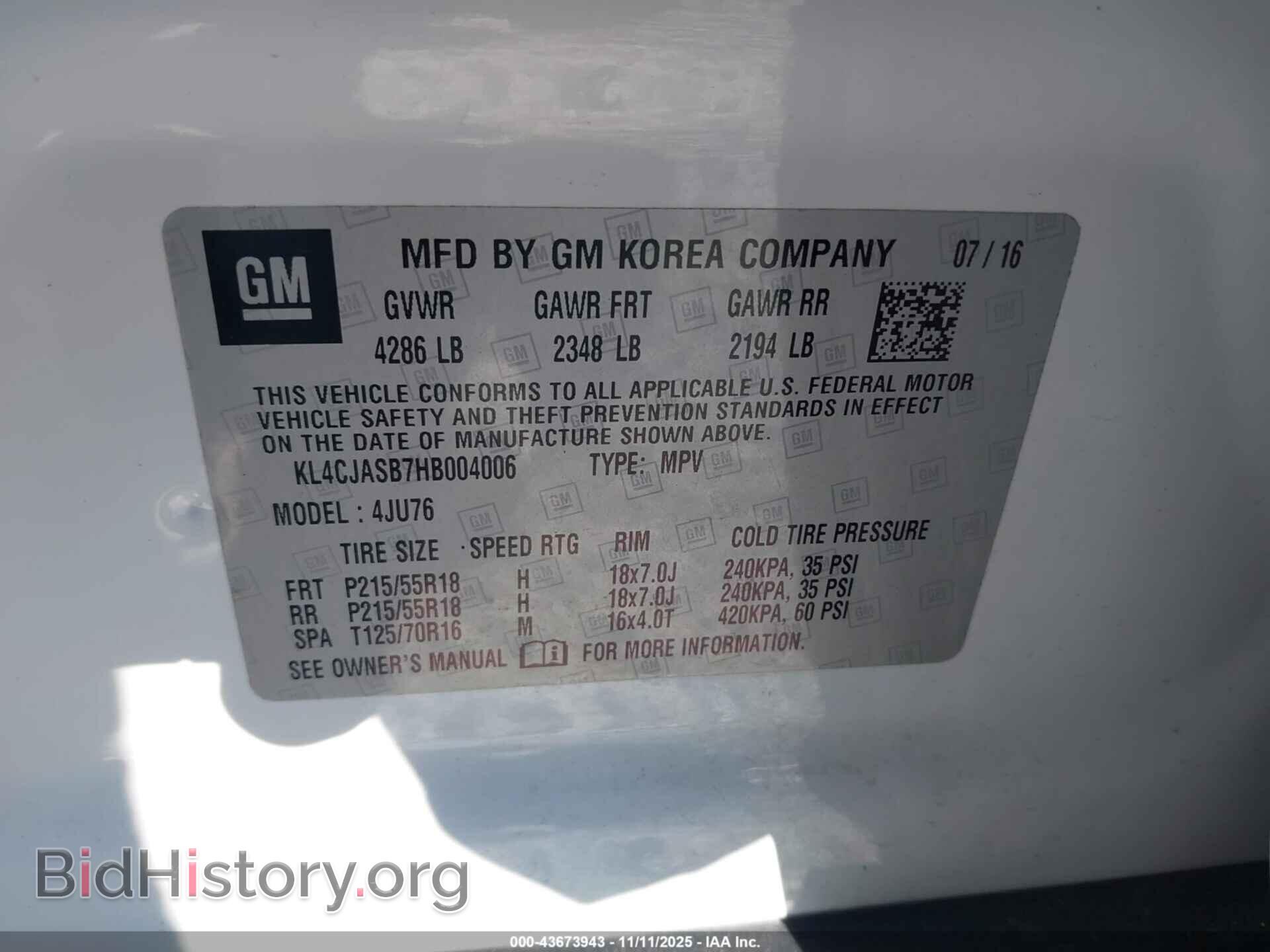 2017 BUICK ENCORE - VIN: KL4CJASB7HB004006 - Photo 9