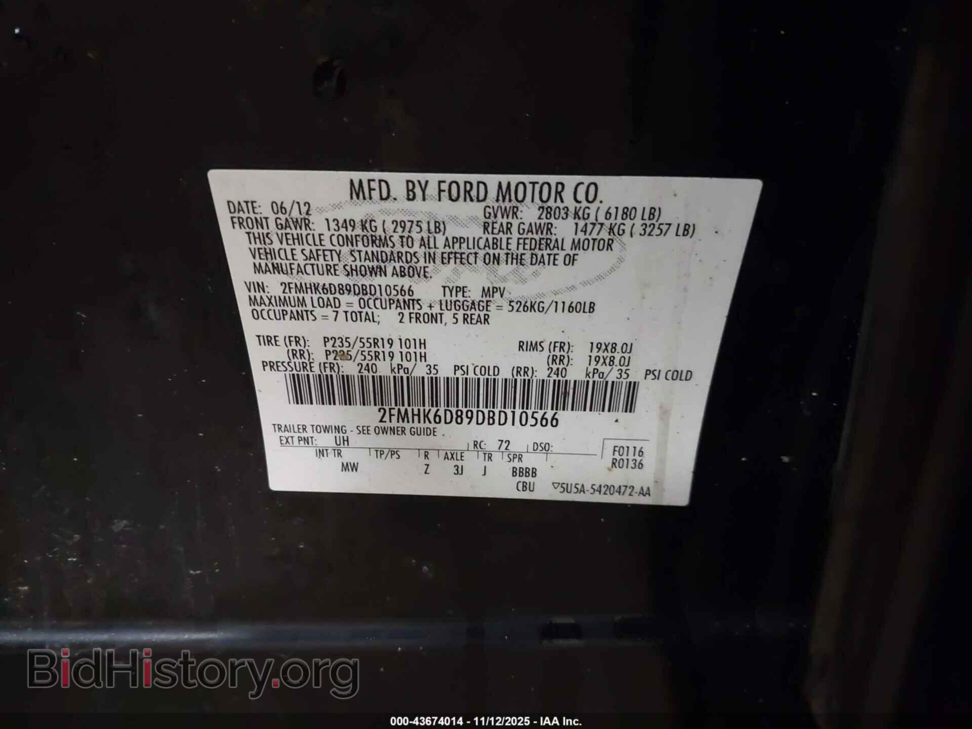 2013 FORD FLEX - VIN: 2FMHK6D89DBD10566 - Фото 9
