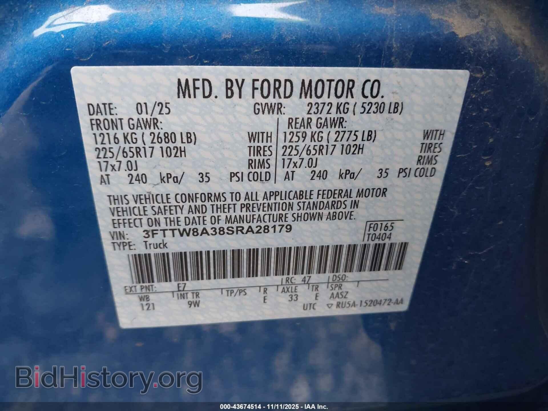 2025 FORD MAVERICK - VIN: 3FTTW8A38SRA28179 - Фото 9