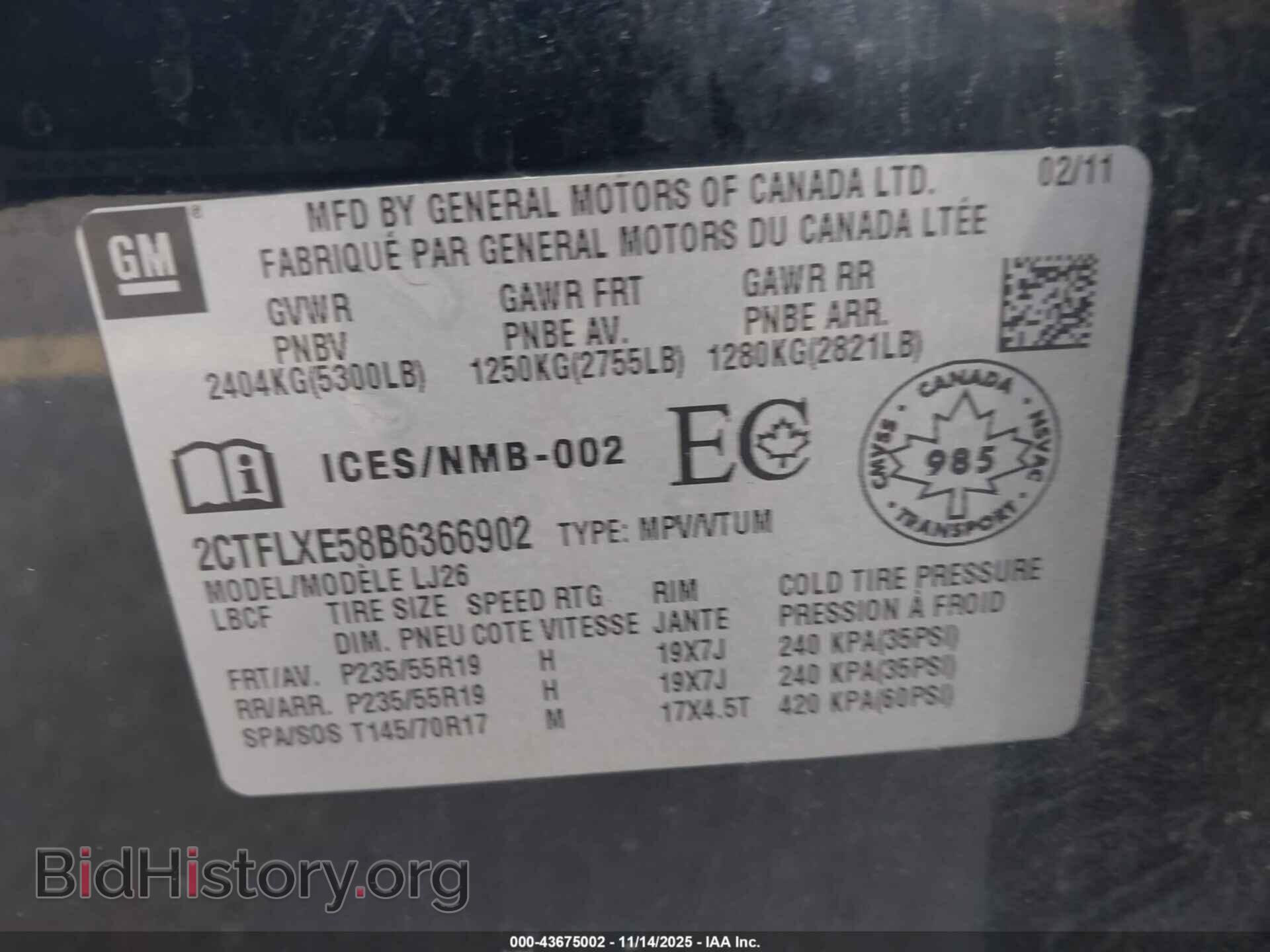 2011 GMC TERRAIN - VIN: 2CTFLXE58B6366902 - Photo 9