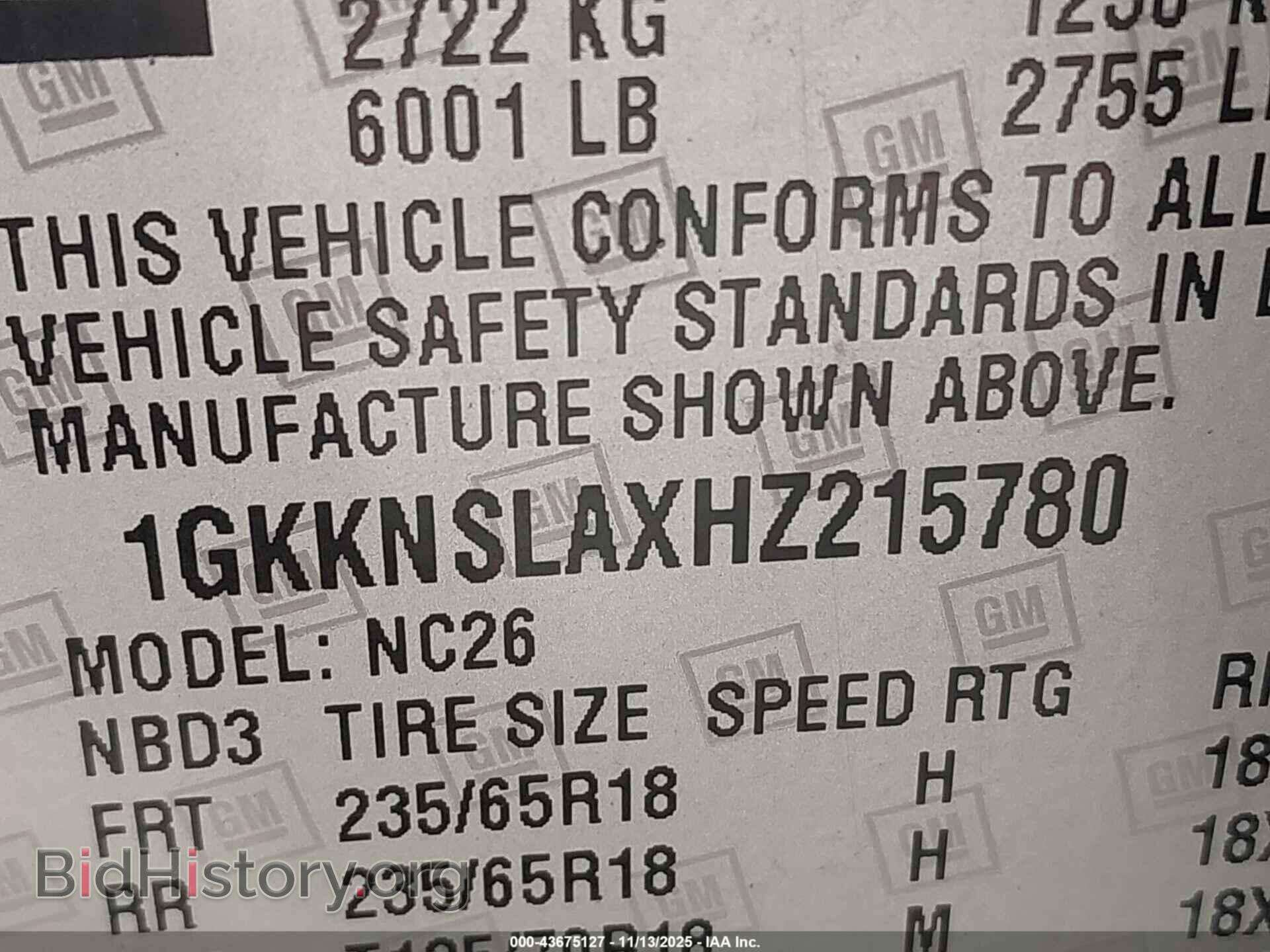 2017 GMC ACADIA - VIN: 1GKKNSLAXHZ215780 - Фото 9