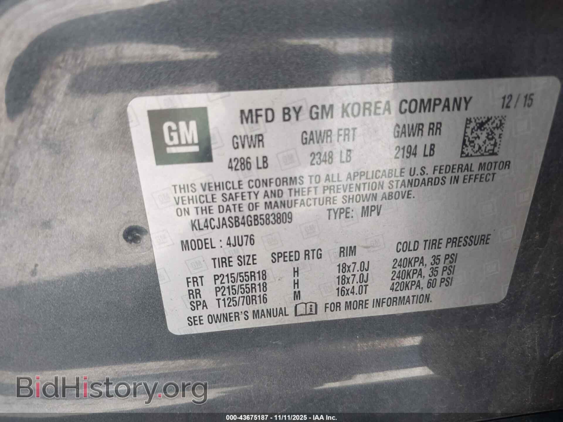 2016 BUICK ENCORE - VIN: KL4CJASB4GB583809 - Фото 9