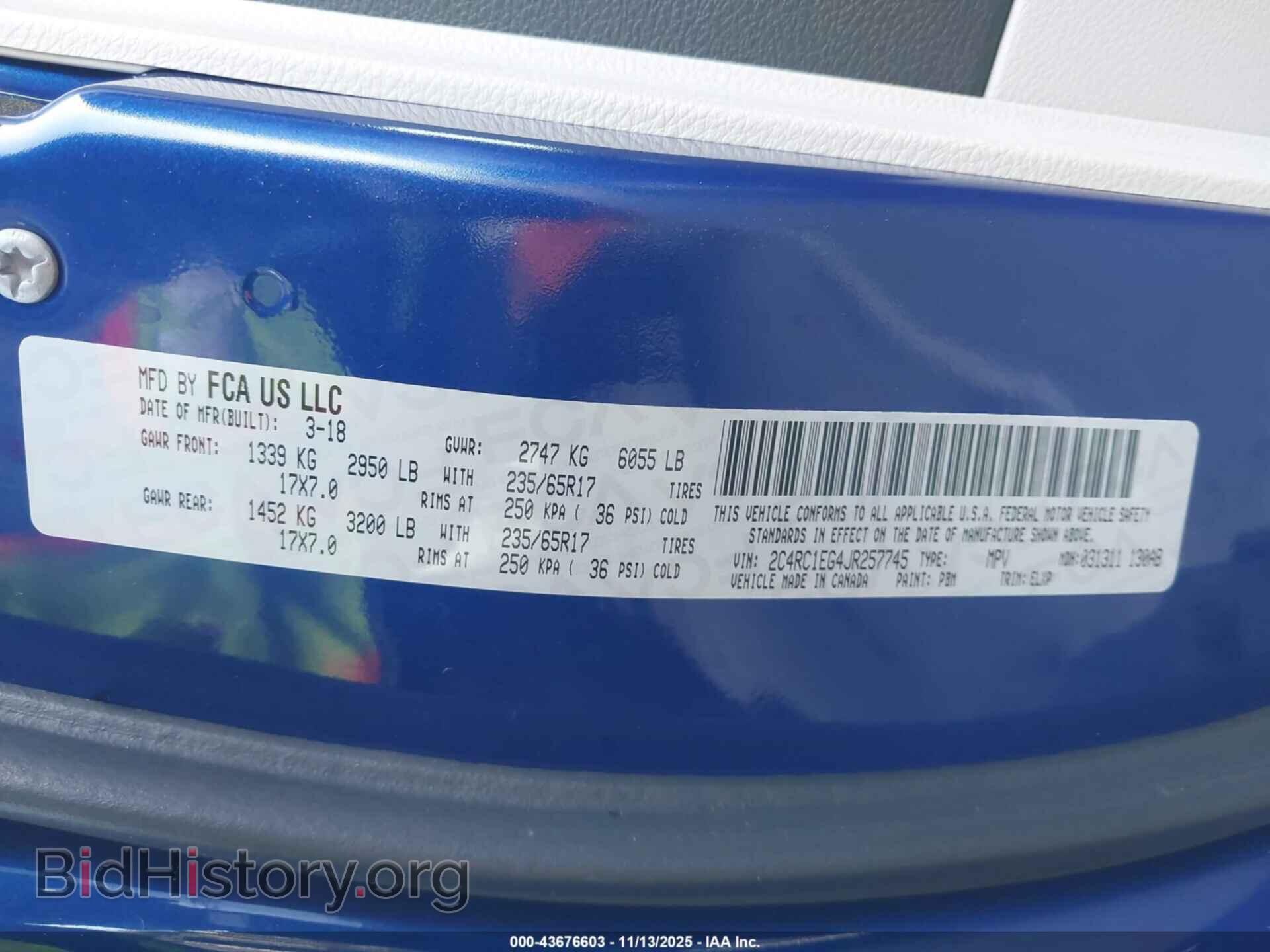 2018 CHRYSLER PACIFICA - VIN: 2C4RC1EG4JR257745 - Фото 9
