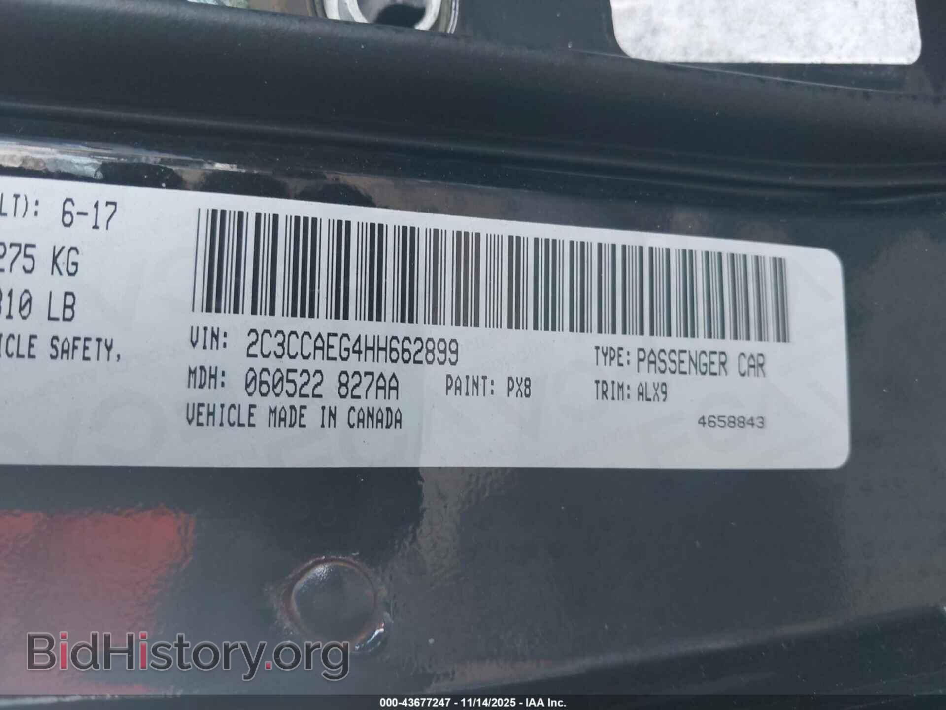 2017 CHRYSLER 300C - VIN: 2C3CCAEG4HH662899 - Фото 9