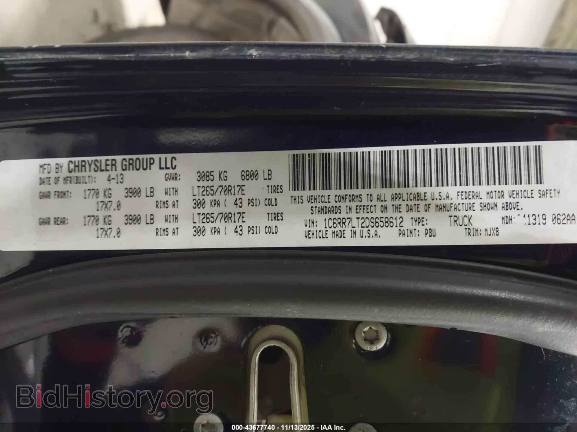 2013 RAM 1500 - VIN: 1C6RR7LT2DS658612 - Фото 9