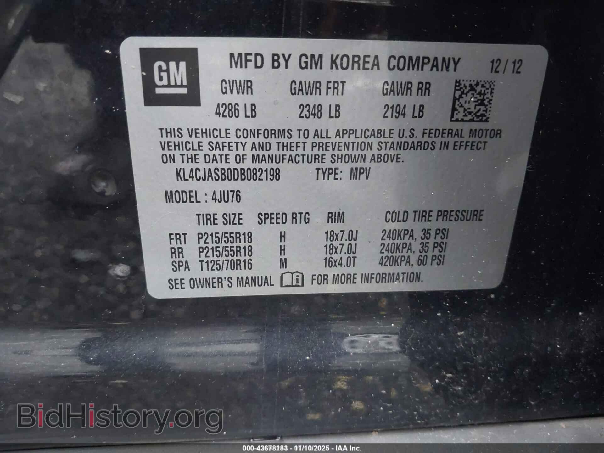 2013 BUICK ENCORE - VIN: KL4CJASB0DB082198 - Фото 9