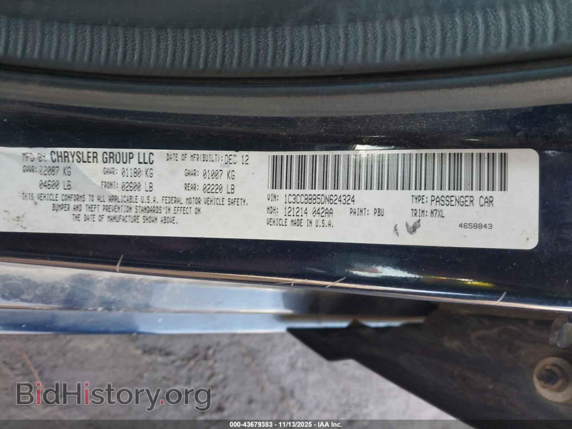 2013 CHRYSLER 200 - VIN: 1C3CCBBB5DN624324 - Фото 9