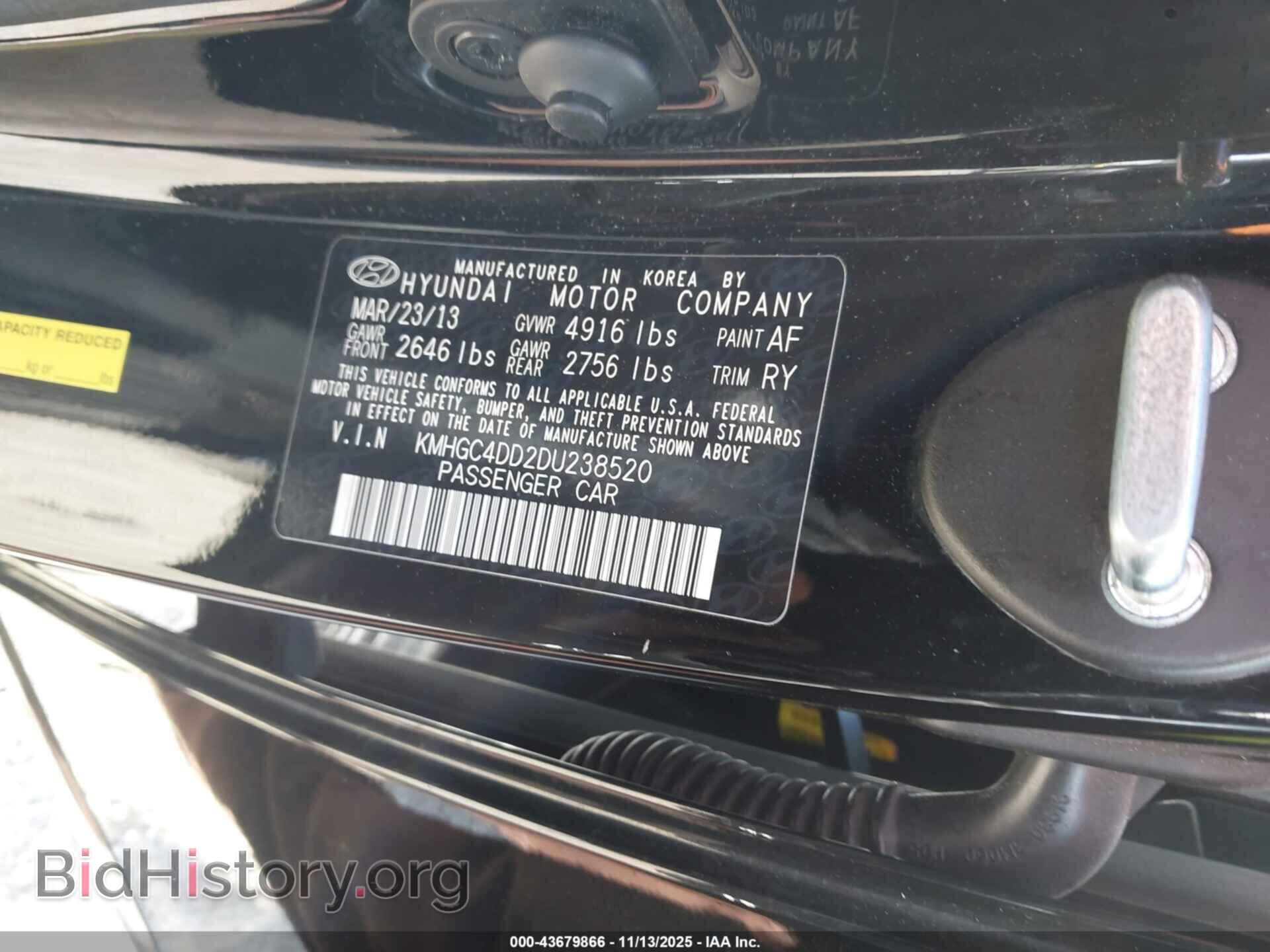 2013 HYUNDAI GENESIS - VIN: KMHGC4DD2DU238520 - Фото 9