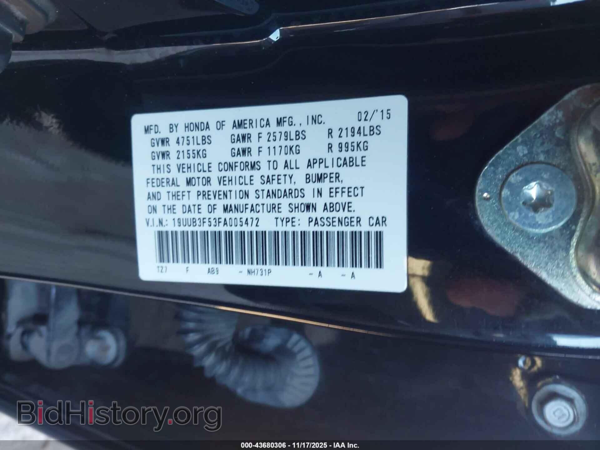 2015 ACURA TLX - VIN: 19UUB3F53FA005472 - Фото 9