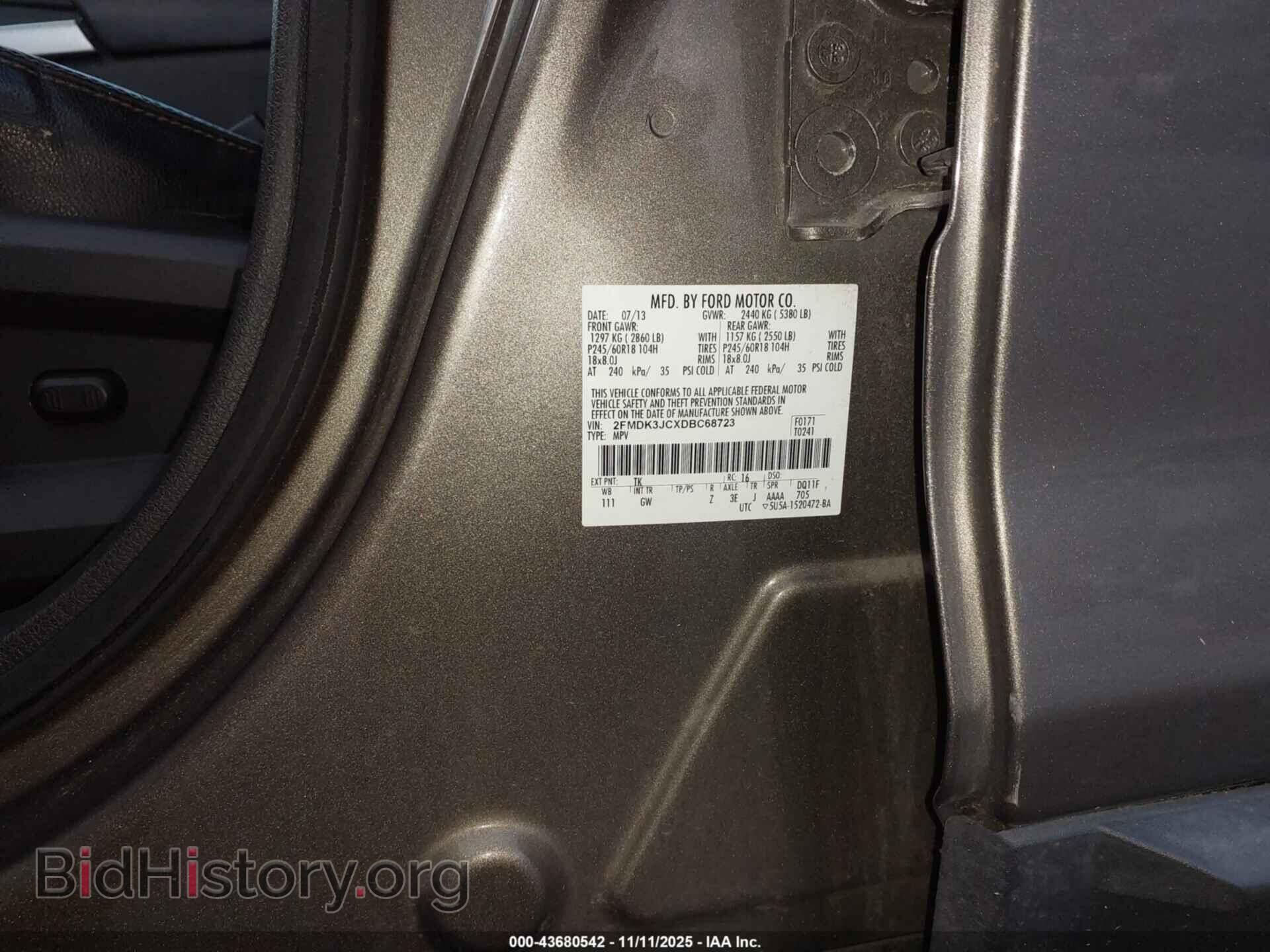 2013 FORD EDGE - VIN: 2FMDK3JCXDBC68723 - Photo 9