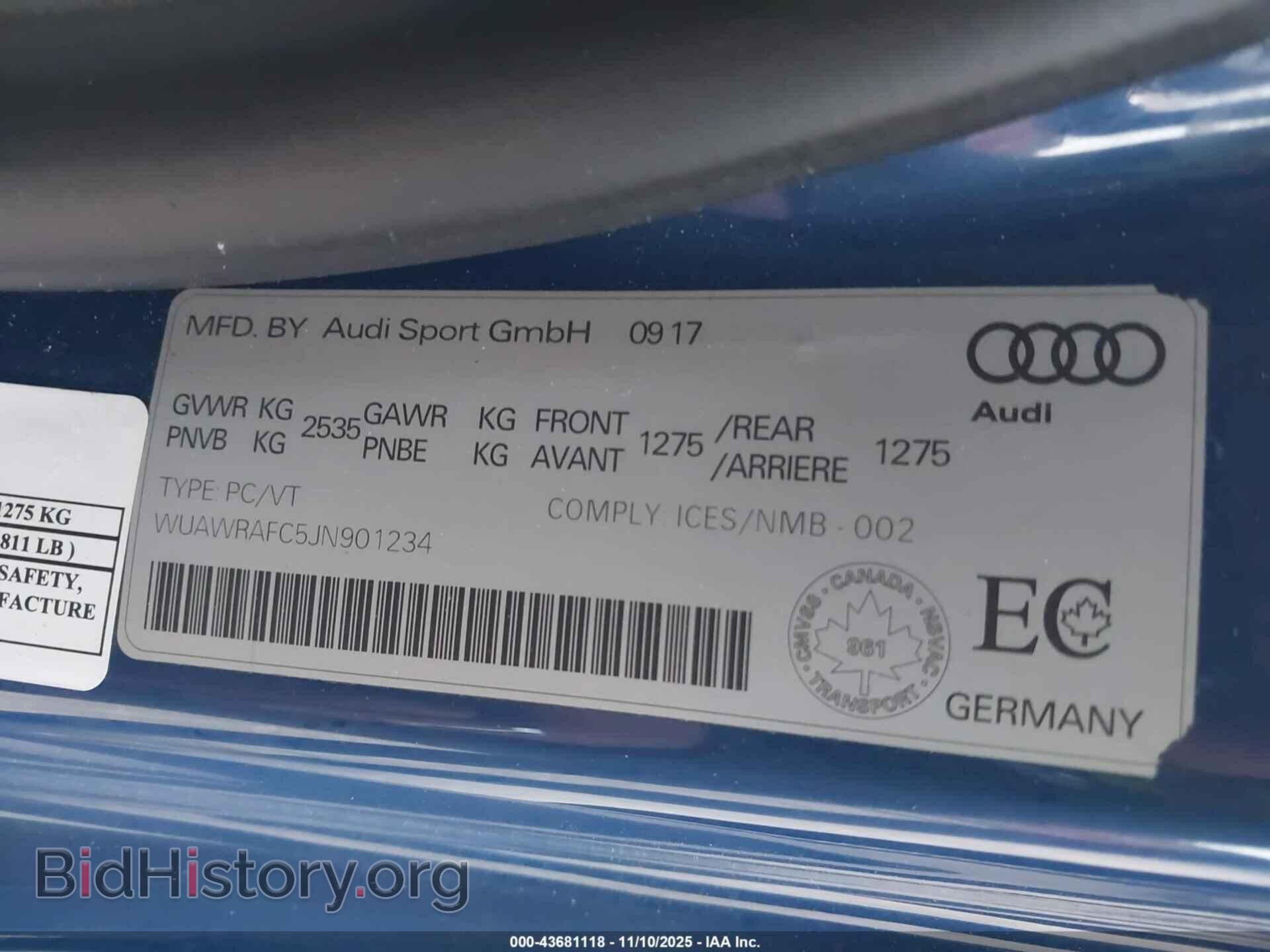 2018 AUDI RS 7 - VIN: WUAWRAFC5JN901234 - Фото 9
