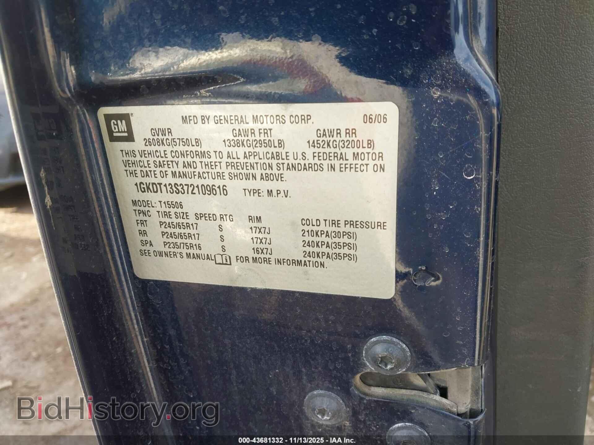 2007 GMC ENVOY - VIN: 1GKDT13S372109616 - Photo 9
